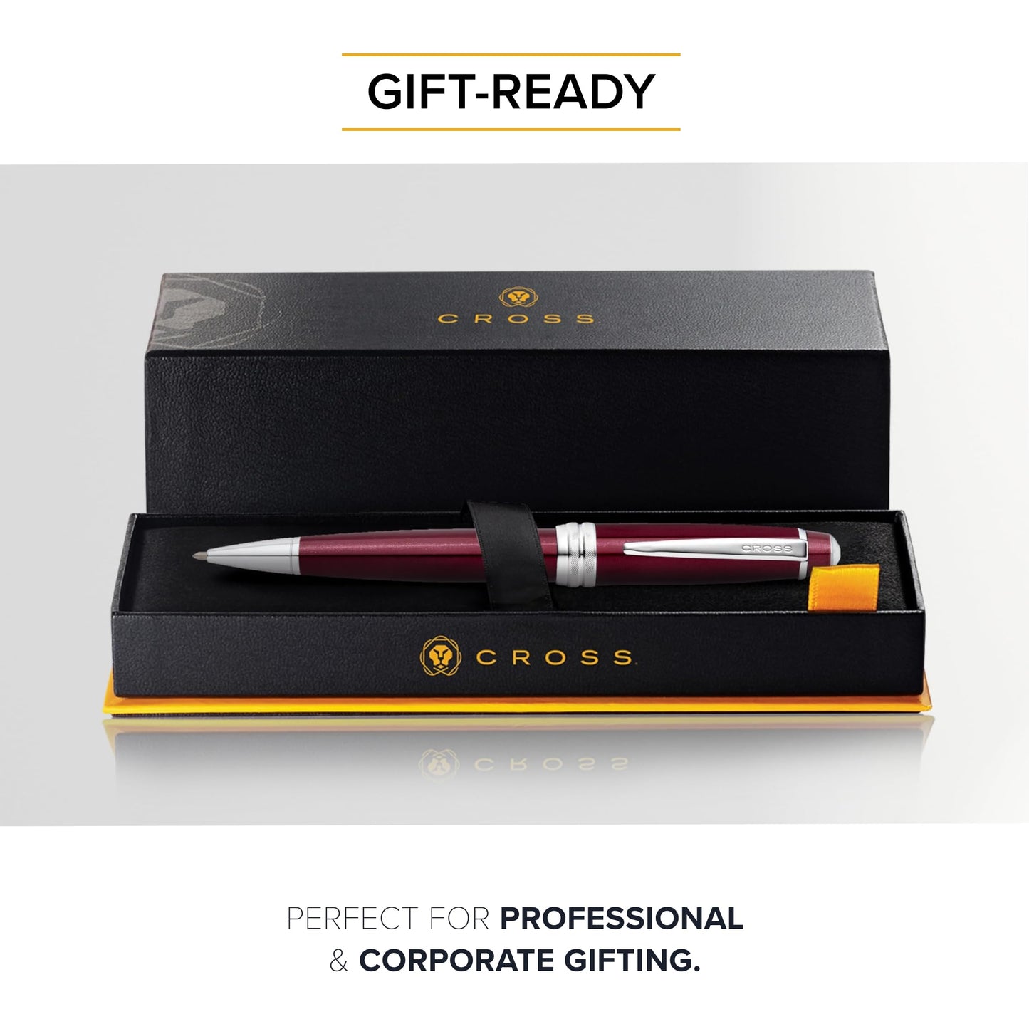 Cross Bailey Red Lacquer Ballpoint Pen, Medium Point, Black Ink