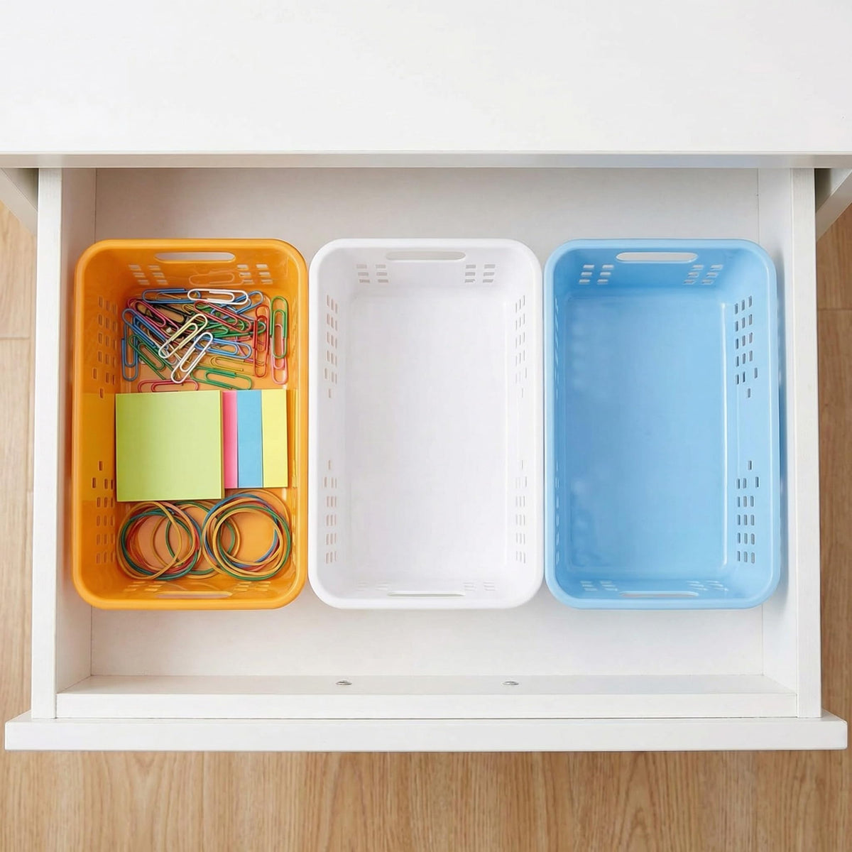 Jucoan 12 Pack Classroom Storage Baskets, Colorful Small Plastic Organizer Basket Bin, Pen Pencil
