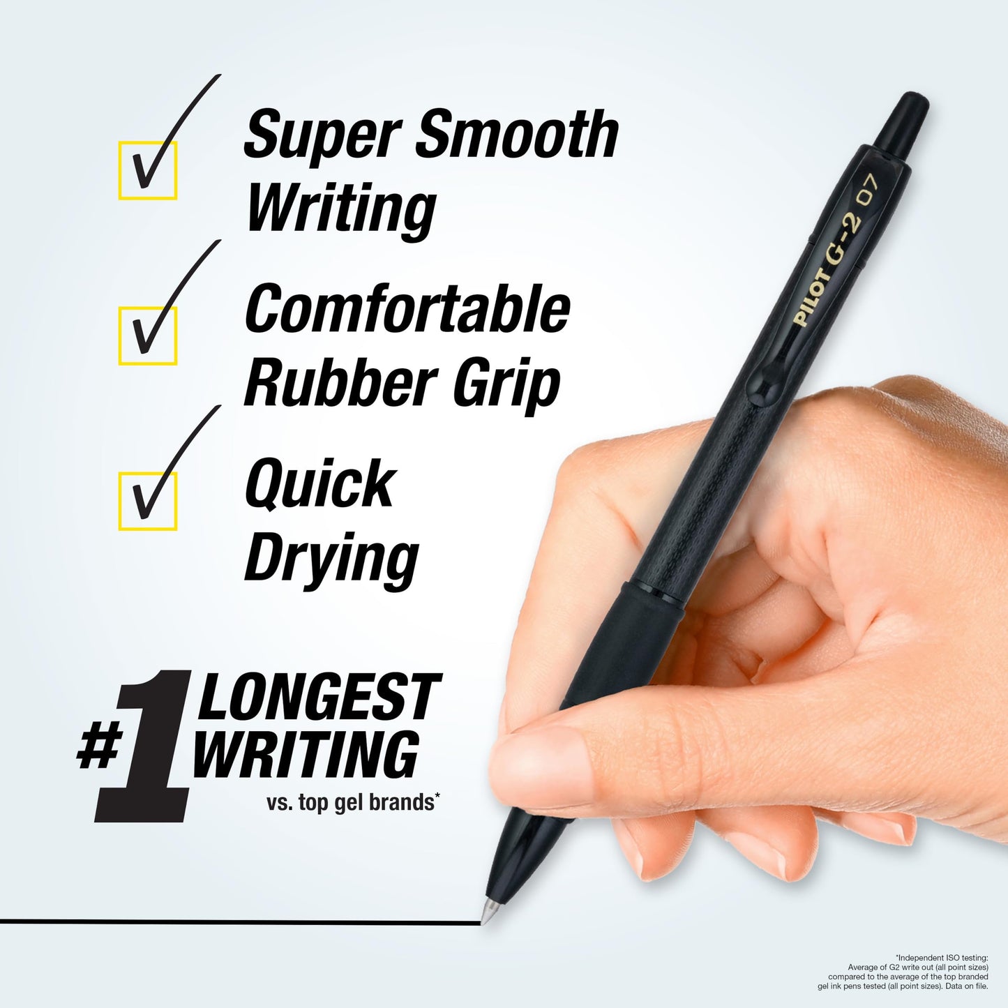 PILOT, G2 Edge Premium Gel Roller Pens, Gel Pens Black Ink, Pack of 12