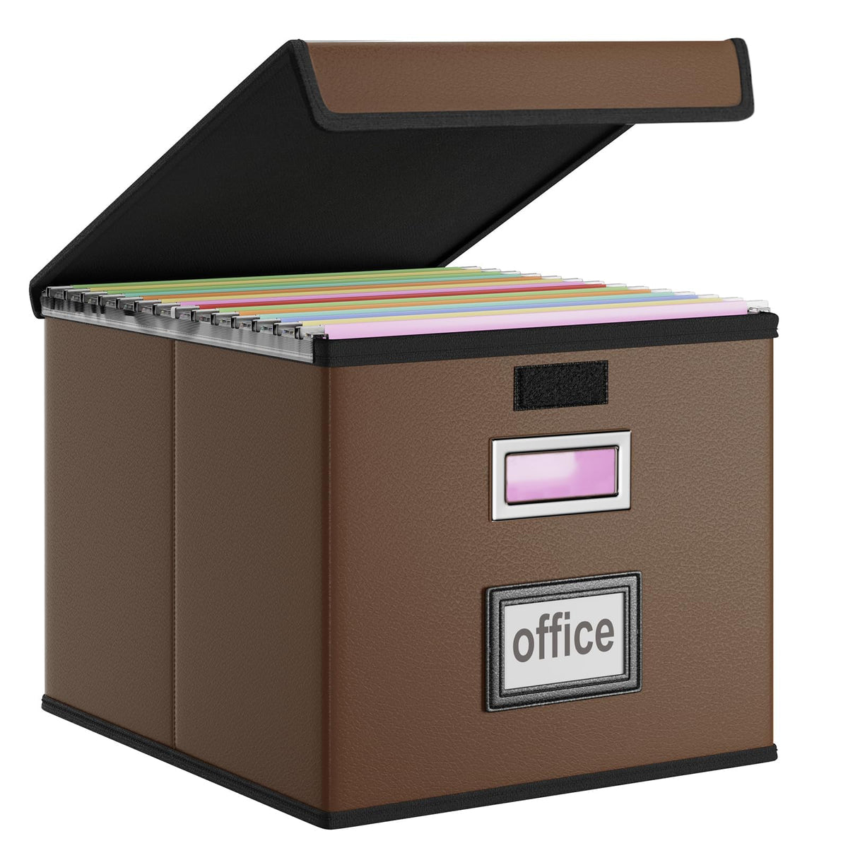 Huolewa File Organizer Box with Lids, Collapsible File Folder Organizer