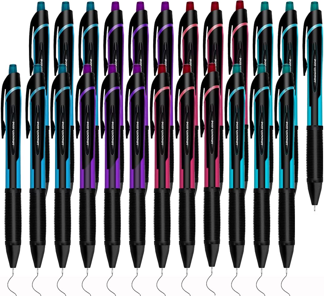 MyLifeUNIT Gel Pens, Black Fine Point Gel Pen for Super Smooth Writing, 0.5mm Retractable Pens with