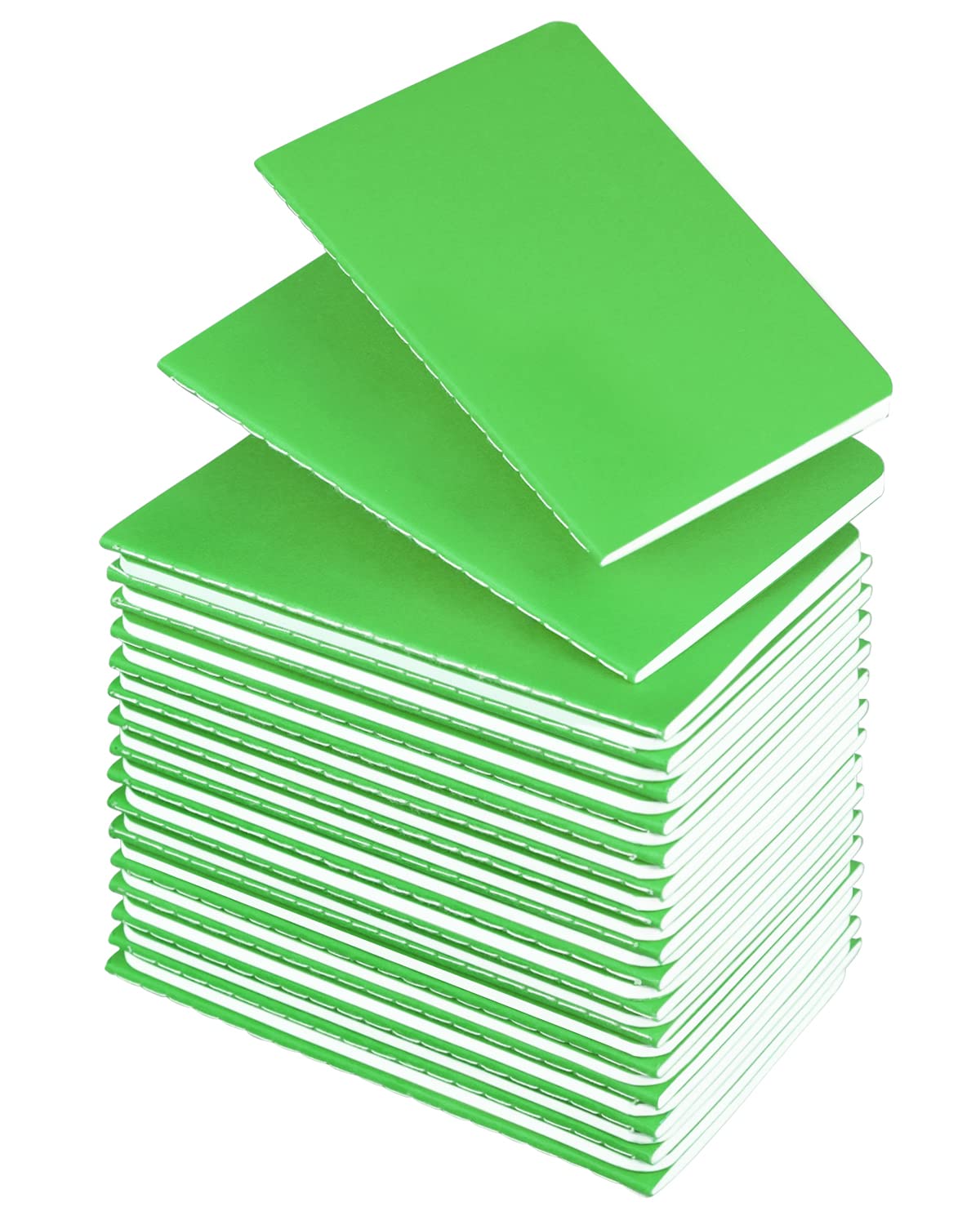 Lzerking Mini Notepads Bulk 36 Pack 3.5 x 5.5 Inches,Small Pocket Journal Notebooks-Green Cover, 30