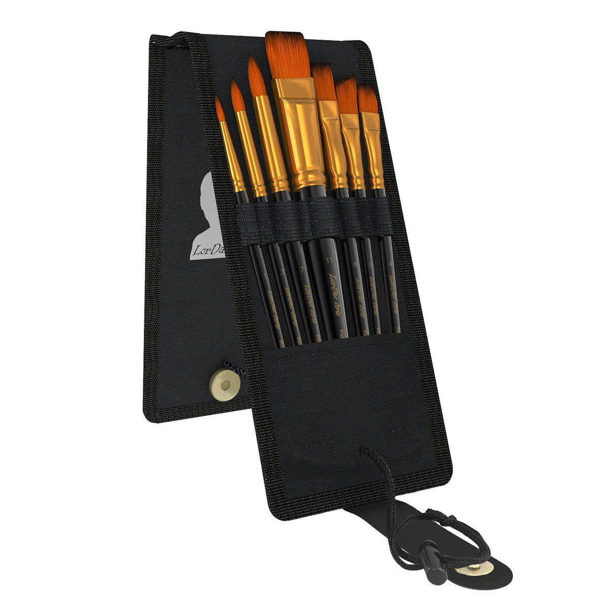 LorDac Arts Paint Brush Set, 7 Artist Brushes for Painting with Acrylic, Gouache, Oil and