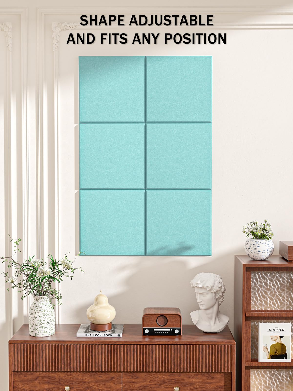 Hsurbtra Large Cork Board for Wall 36 x 24 Inch, 6 Pack Felt Bulletin Notice Board with Pushpins