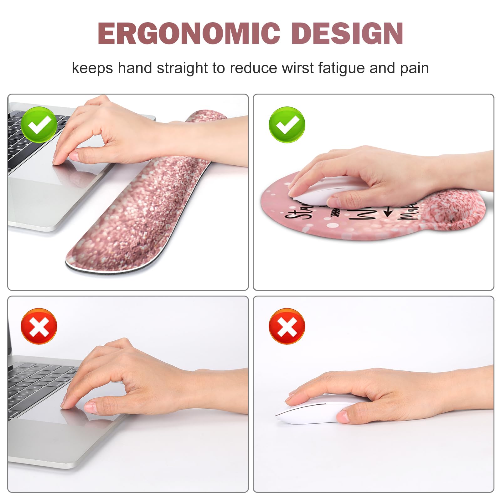 ToLuLu Desk Mat, XXL Large Mouse Pad Wrist Support Set，4 in1 Gaming Mousepad Desk Pad+ Ergonomic
