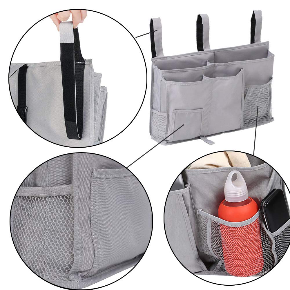 Bunk Bed Organizer - Bedside Storage Caddy with Pocket, Hanging Organizer for Camp, Dorm, Room