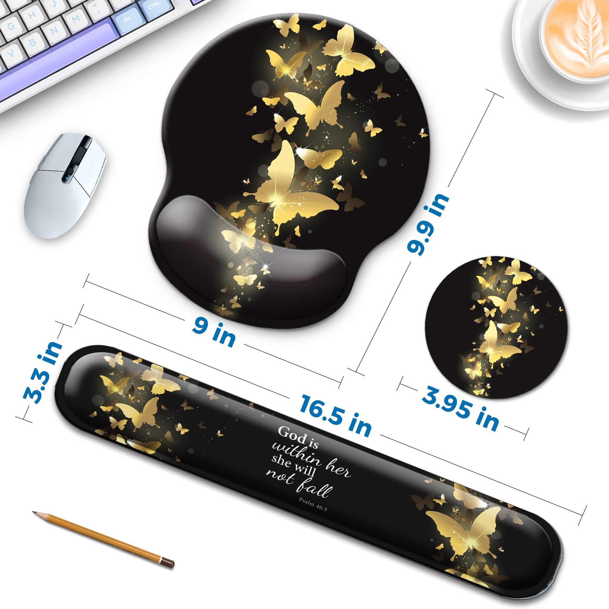 Wiabsi Mouse Pad and Keyboard Wrist Rest Support,Ergonomic Mouse Pad Set