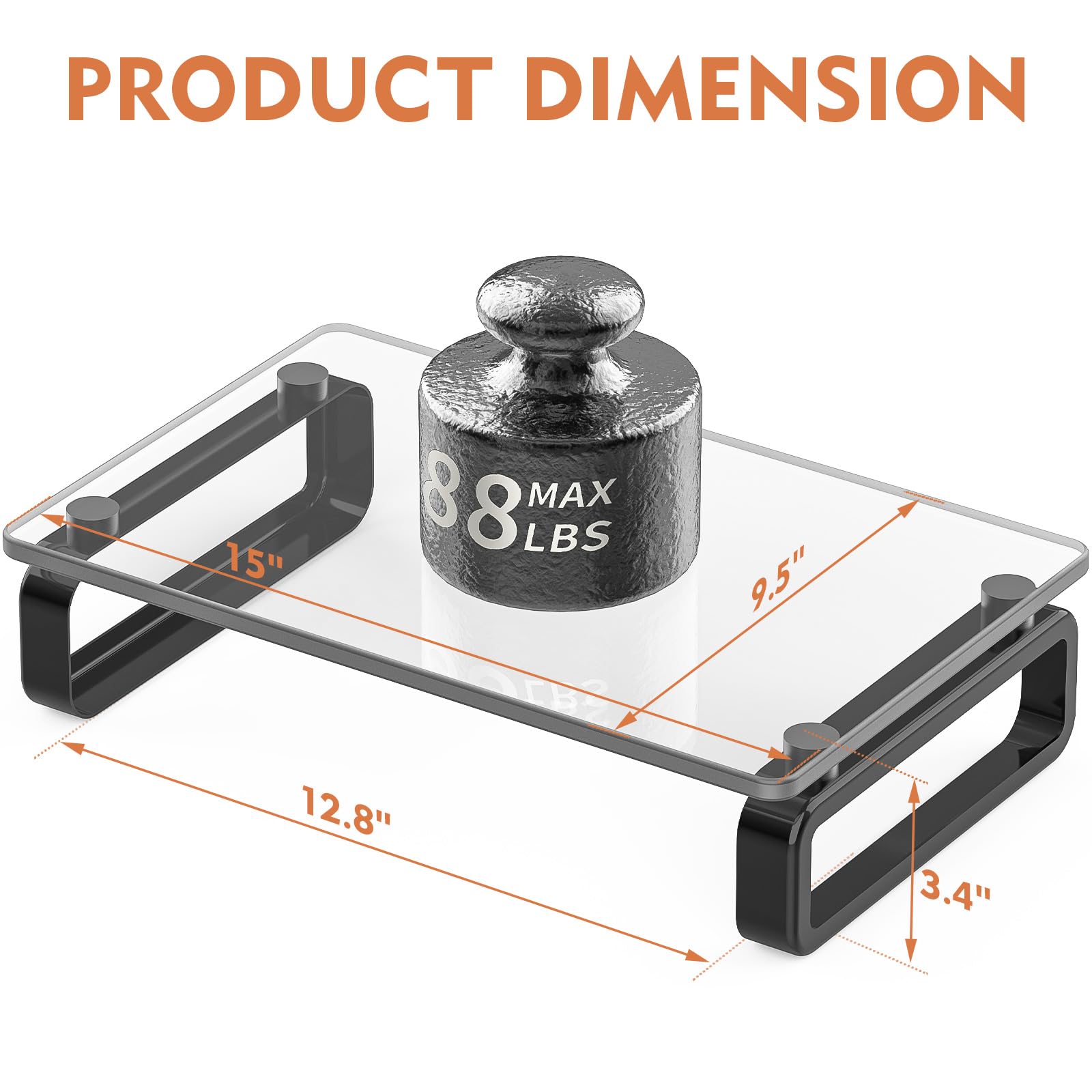 Hemudu Computer Monitor Stand Riser Multi Media Desktop Stand for Flat Screen LCD LED TV