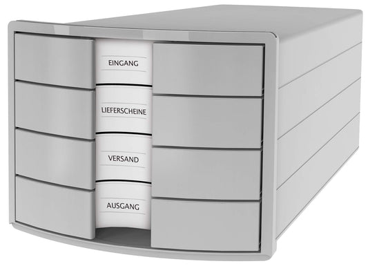 HAN 1012-11 Impuls Drawer Box DIN A4/C4 4 Closed Drawers Light Grey