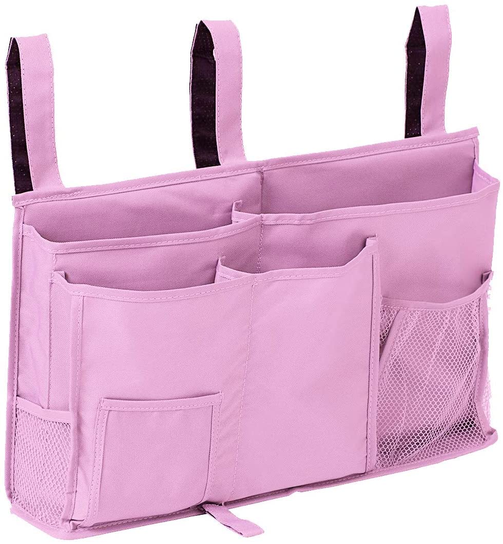 FUNYU Bedside Storage Caddy, Hanging Storage Organizer Bag with 8 Pockets for Bunk Dorm Rooms