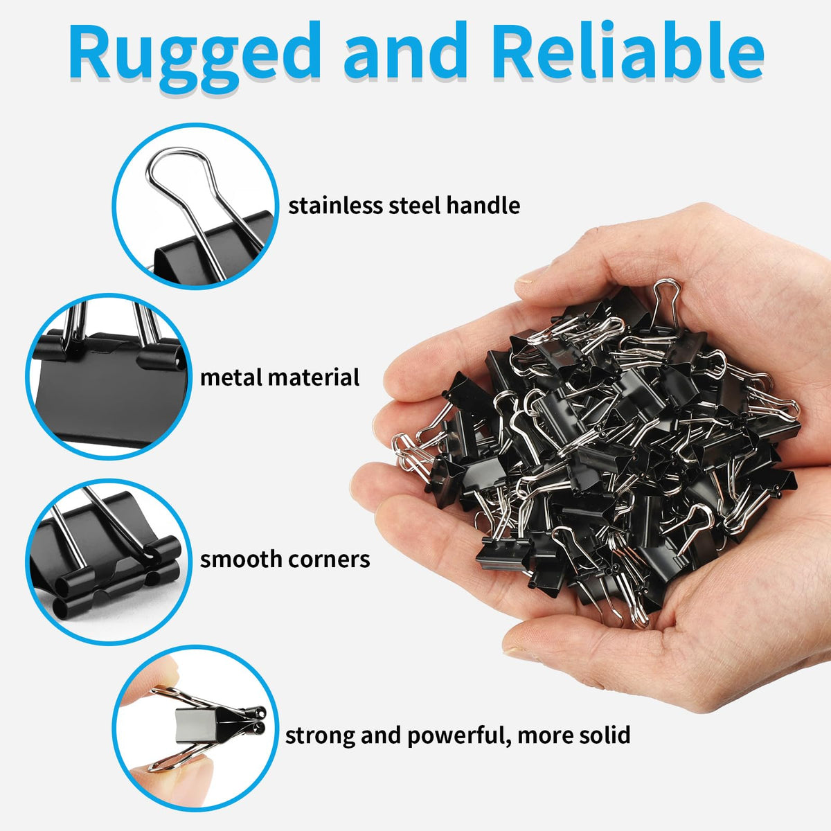 180Pcs Small Binder Clips, Mini Binder Clips, Clips Office Supplies