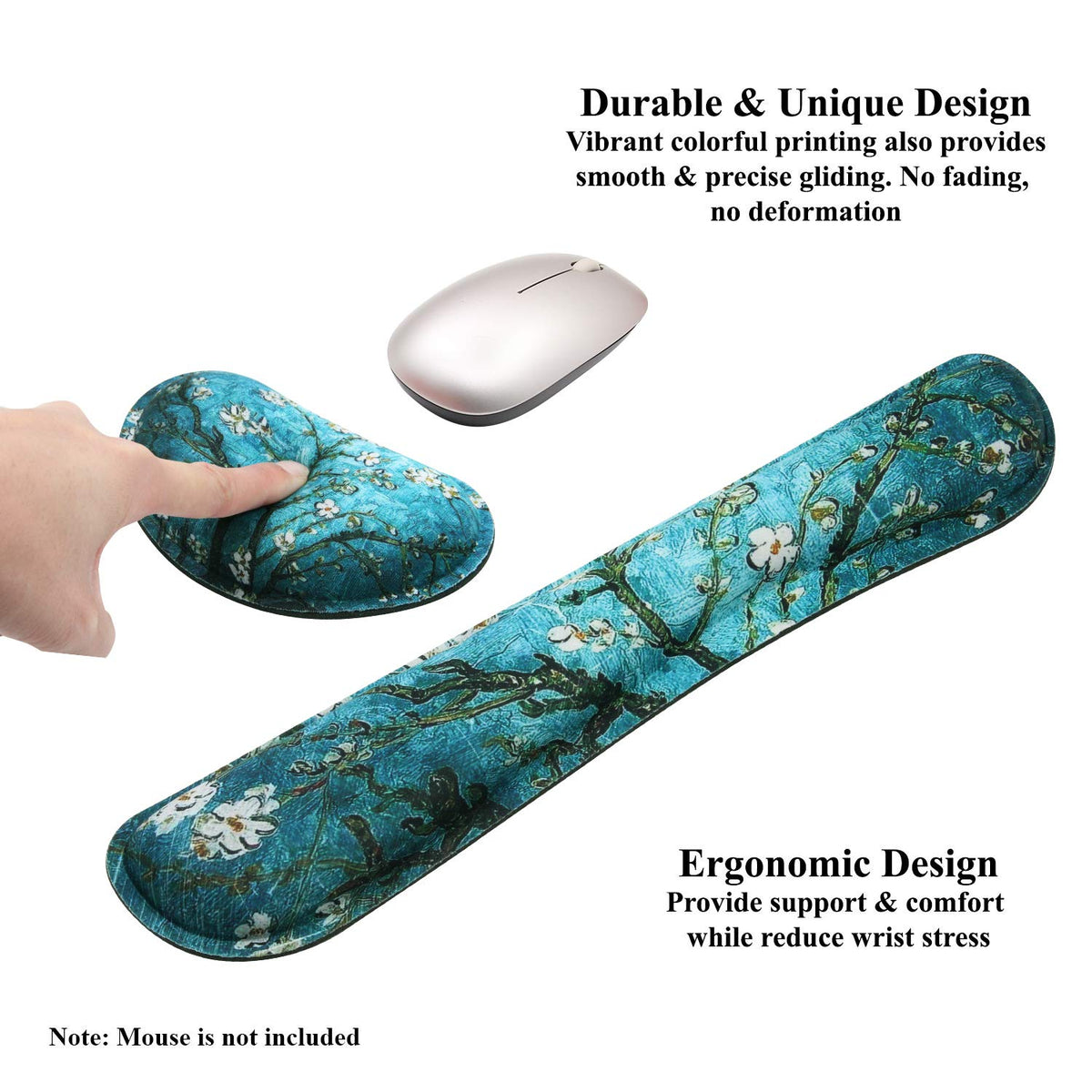 Meffort Inc Gaming Keyboard Wrist Pad & Mouse Wrist Rest Cushion Support Combo Set – Durable