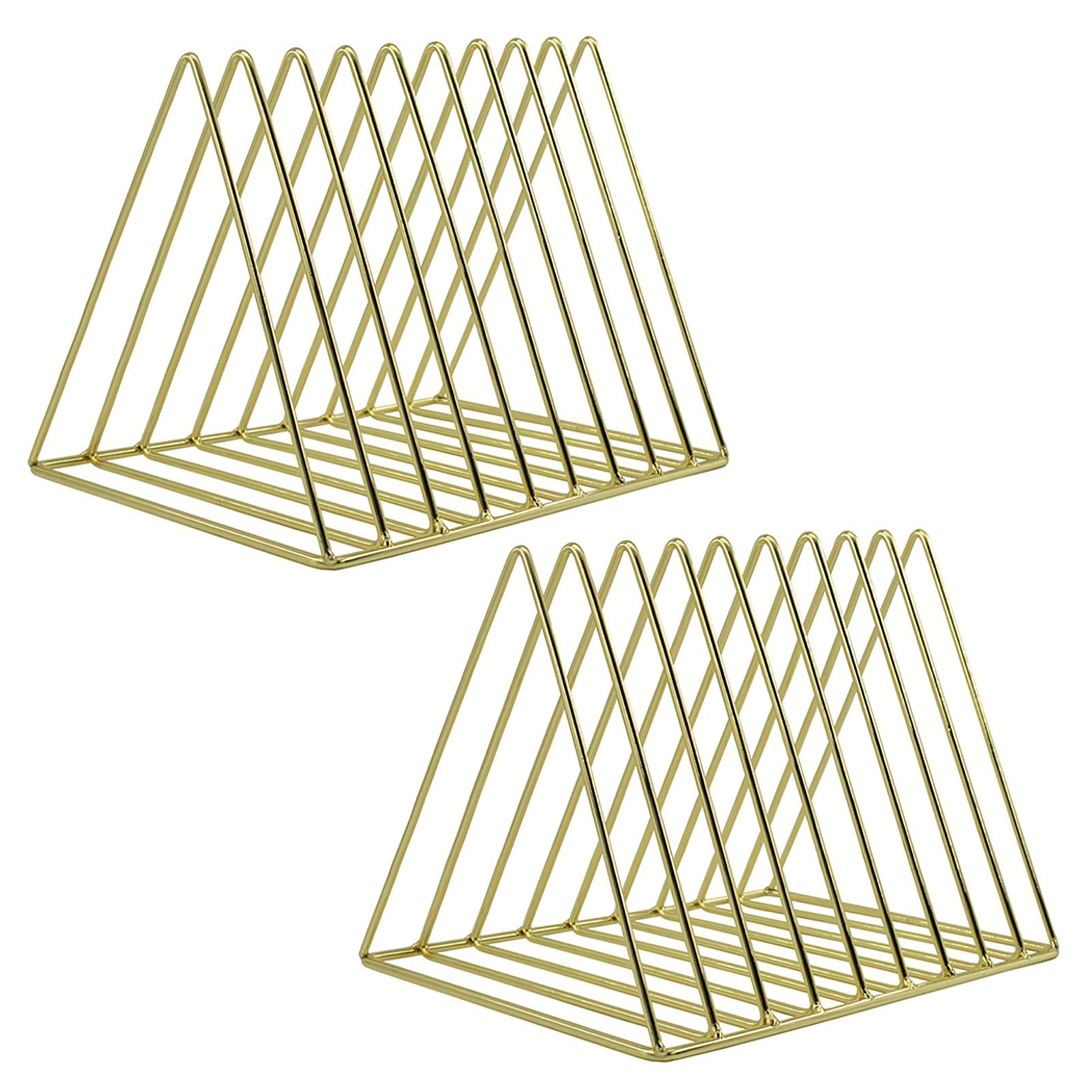 EASEPRES 9 Slot Magazine Rack Book Record Holder, Desktop Iron Storage Rack Bookshelf Multifunction