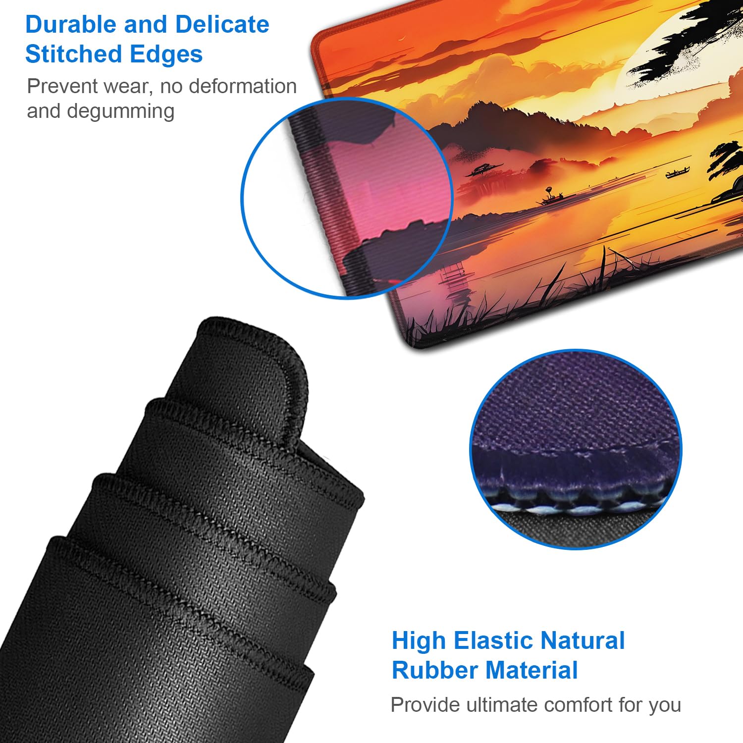 Mouse Pad Gaming, 31.5x15.7 inch Large Extended Computer Keyboard Mouse Mat, Water Resist Non-Slip