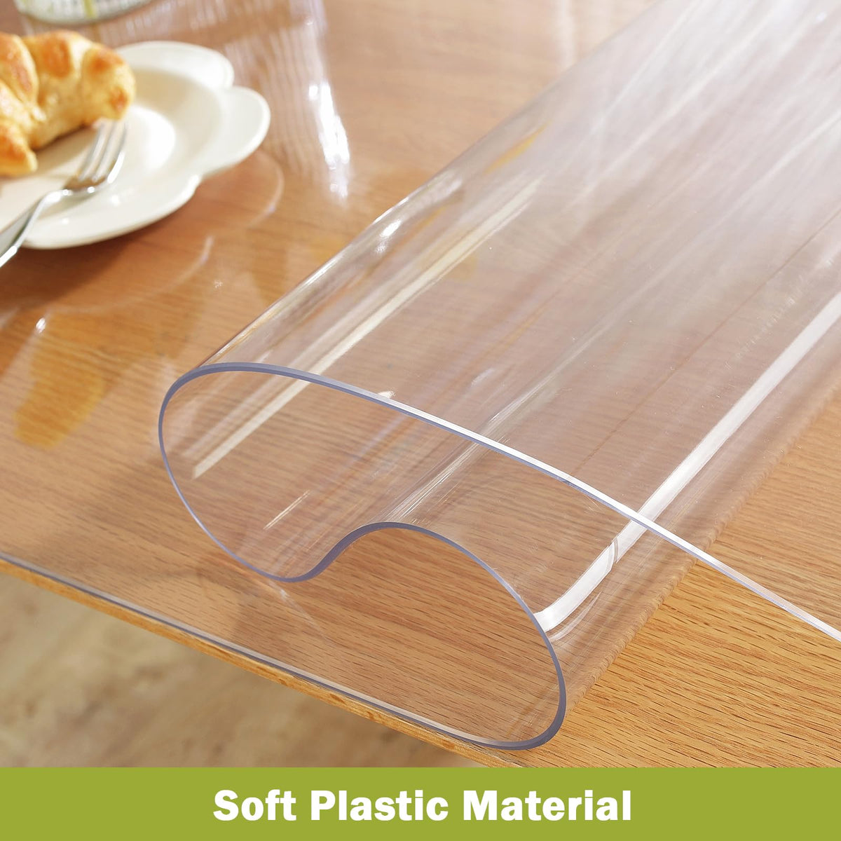 OstepDecor 28 x 52 in Clear Table Protector 1.5mm Thick Plastic Table Cover