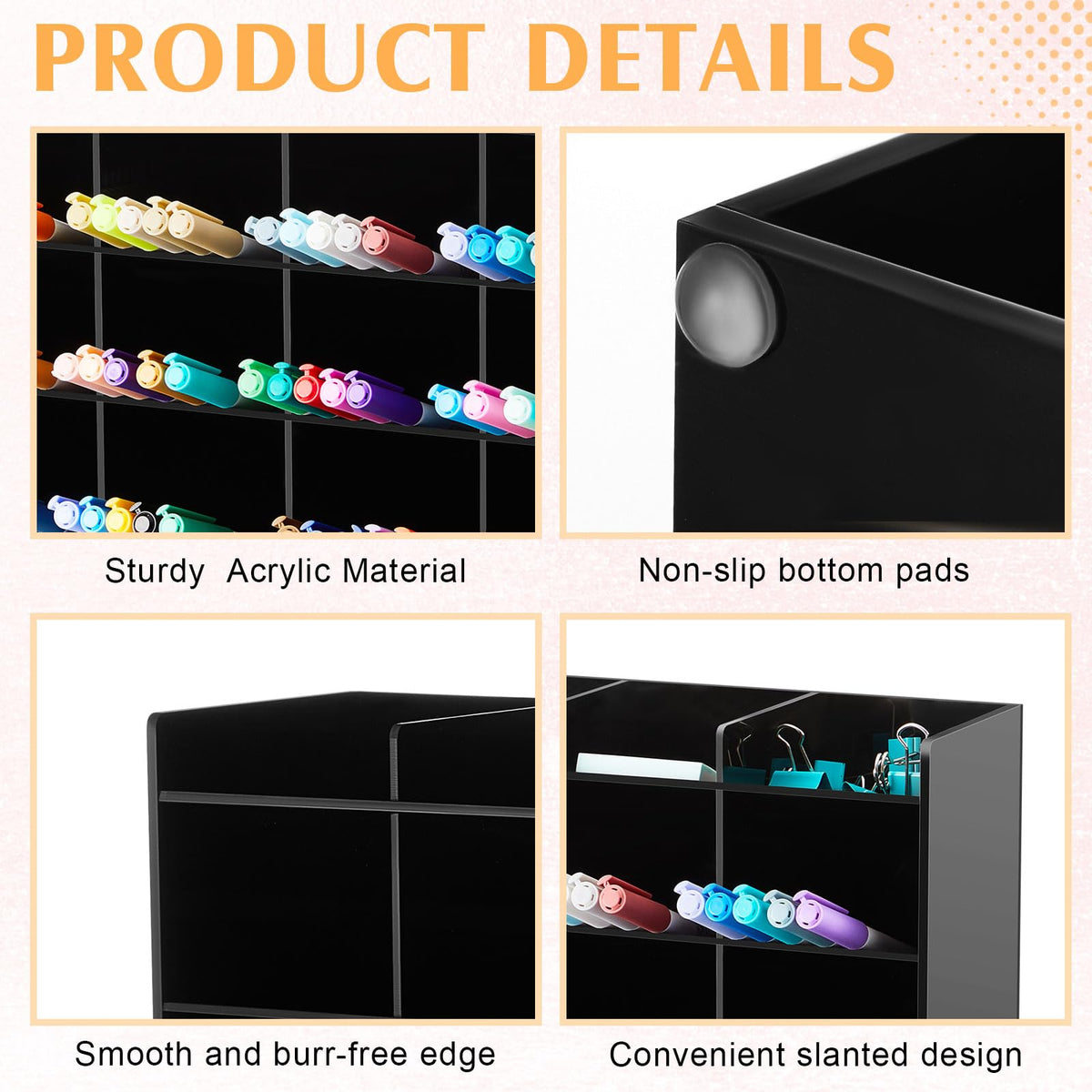 MotiMind Acrylic Pen and Marker Organizer for 200 Markers
