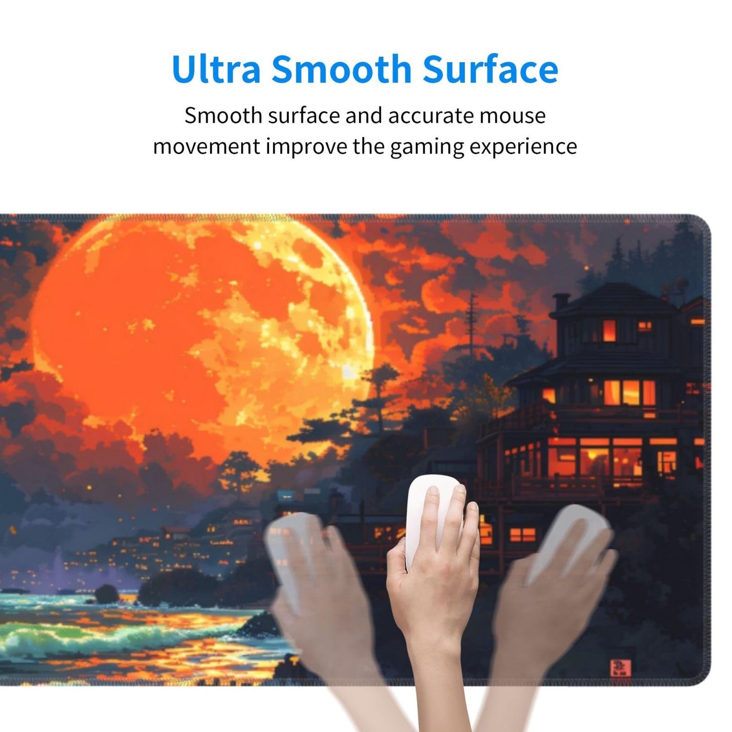 Gaming Mouse Pad Desk Pad,Extended Big Mouse Pad,31.5x11.8 Inch Long Computer Keyboard Mouse Mat