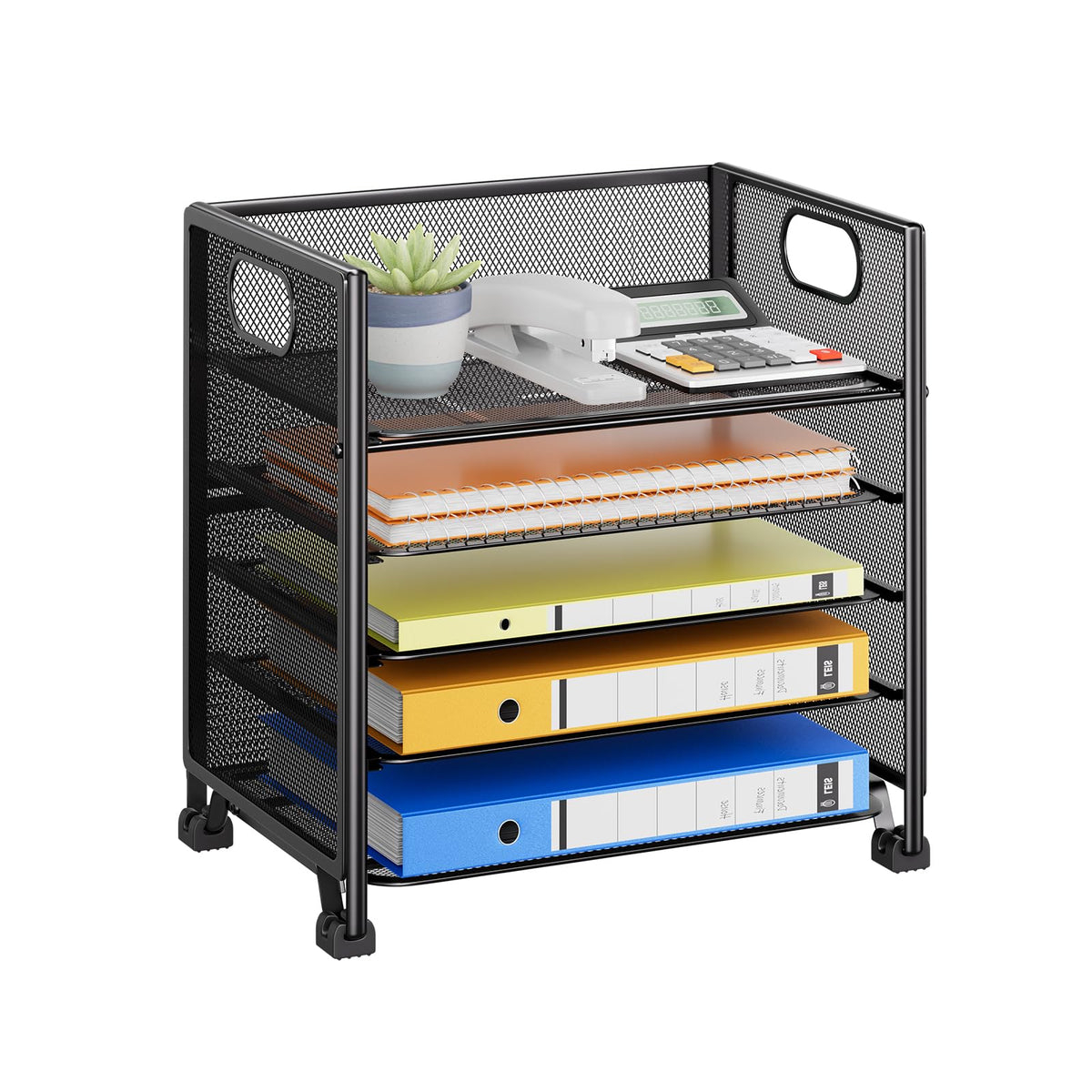 Simple Trending 5-Tier Paper Tray Organizer, File Organizer for Desk, Black
