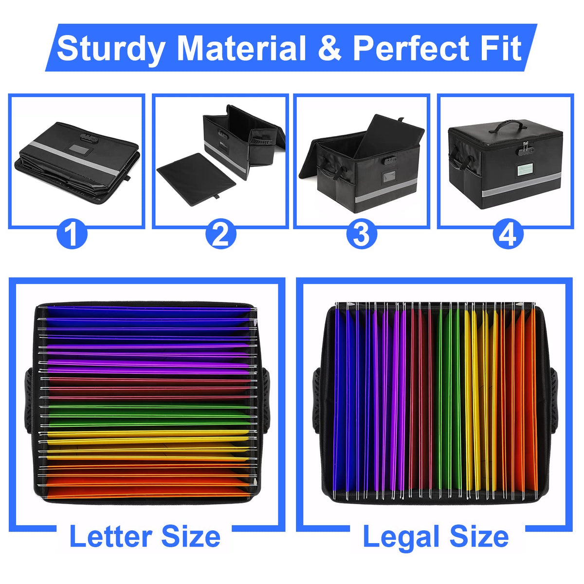 EXLIFBAG Fireproof File Organizer with Lock, 1 Layer