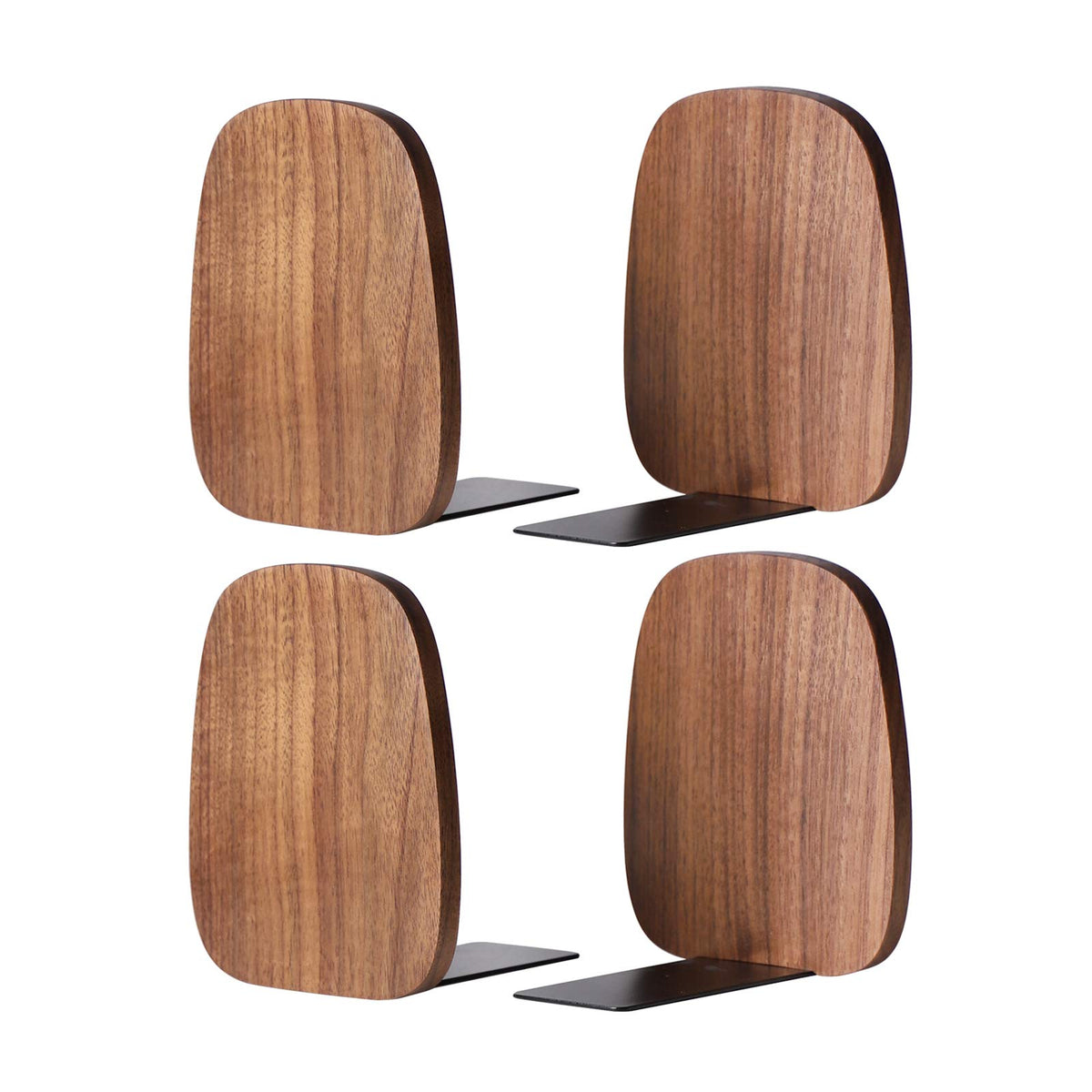 muso wood Book Ends for Shelves, Walnut 2 Pairs