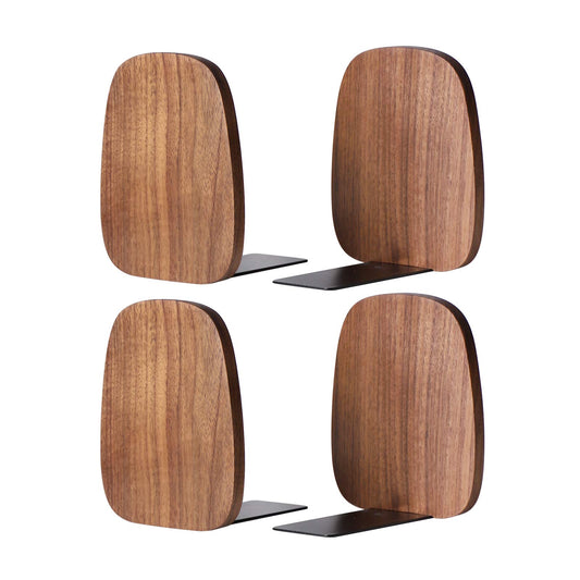 muso wood Book Ends for Shelves, Walnut 2 Pairs
