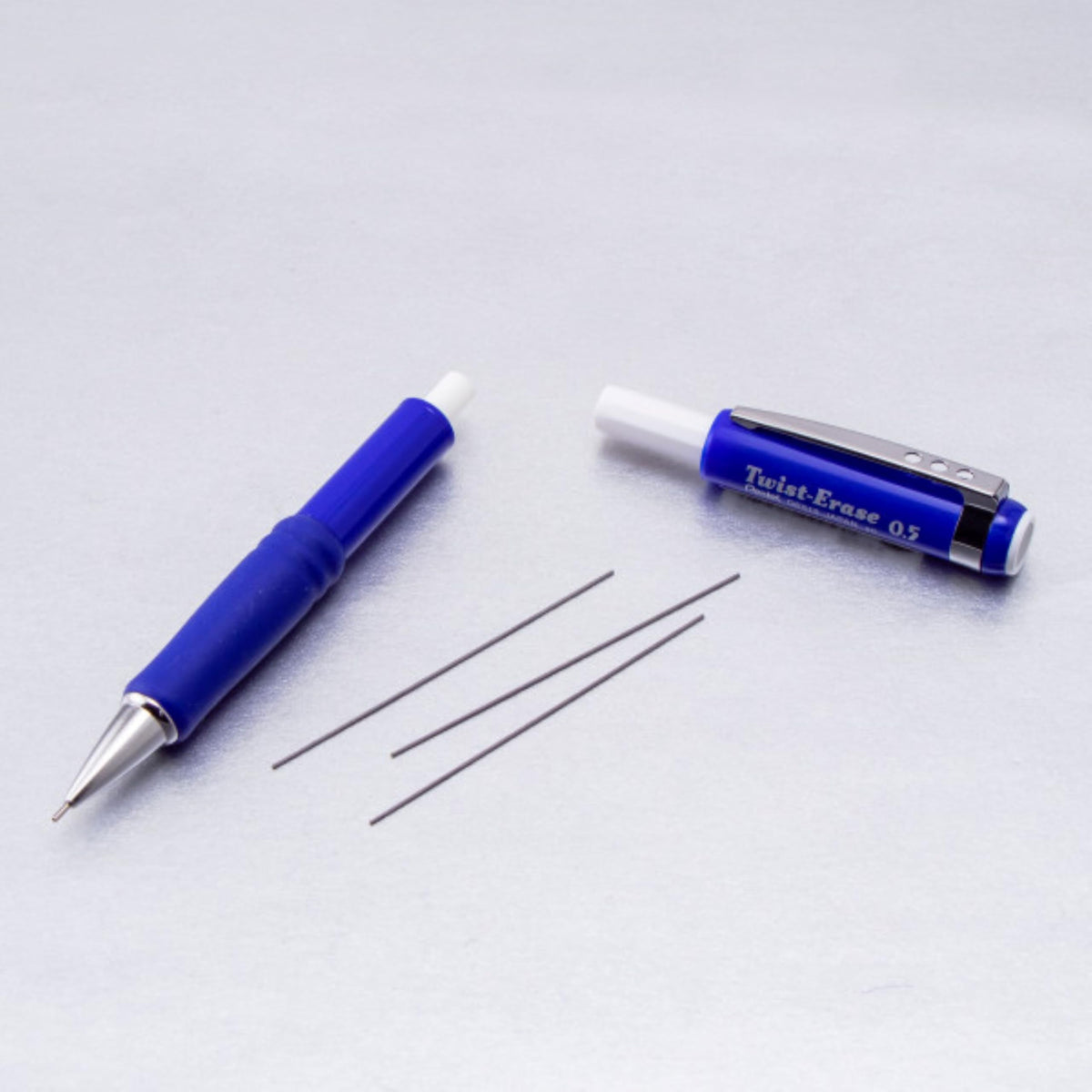 Pentel Twist Erase III Premium Mechanical Pencil 0.5mm 4 pack Assorted Barrels (1 each Black, Blue