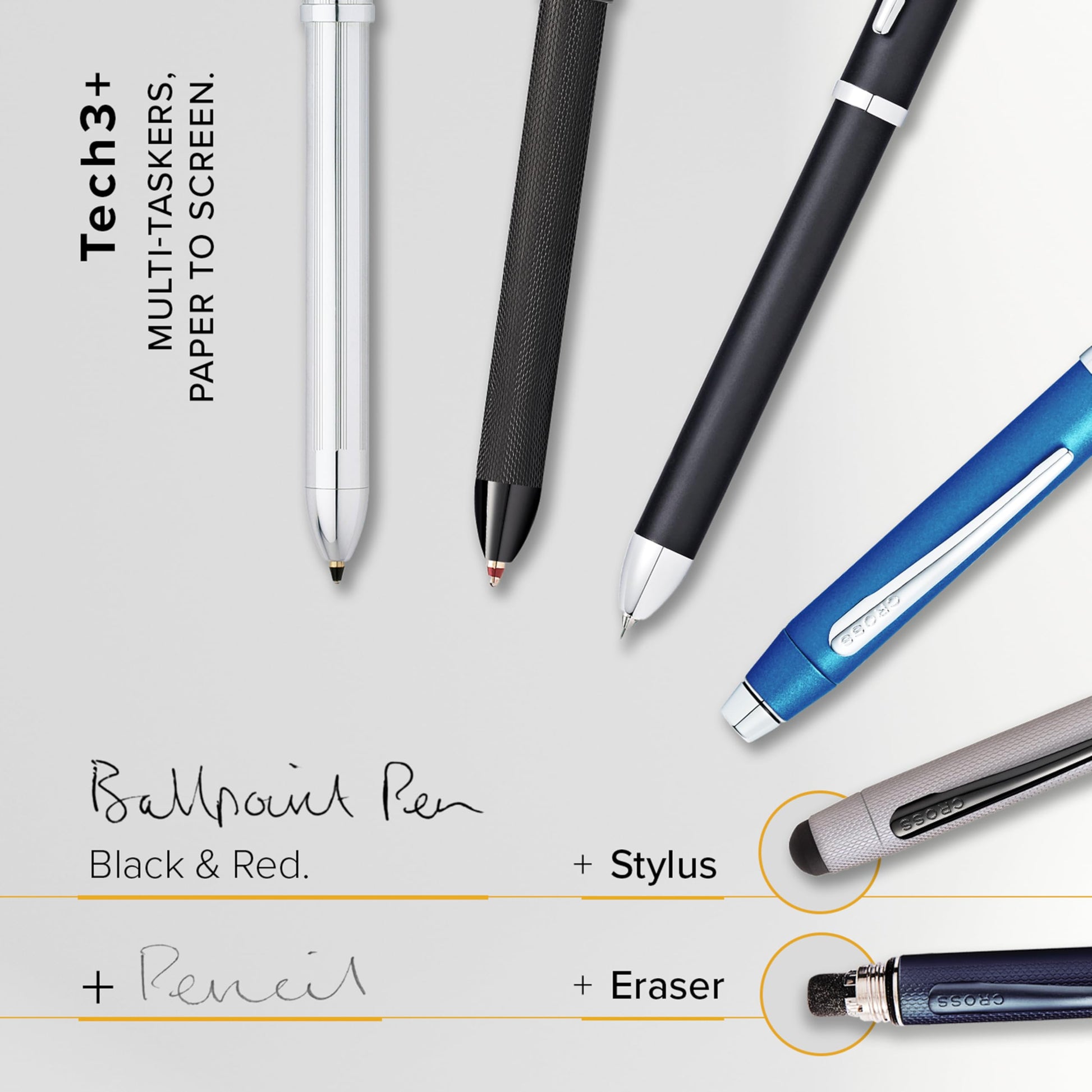 Cross Tech3+ Metallic Blue Multifunction Pen, Black Ink, Corporate Gift