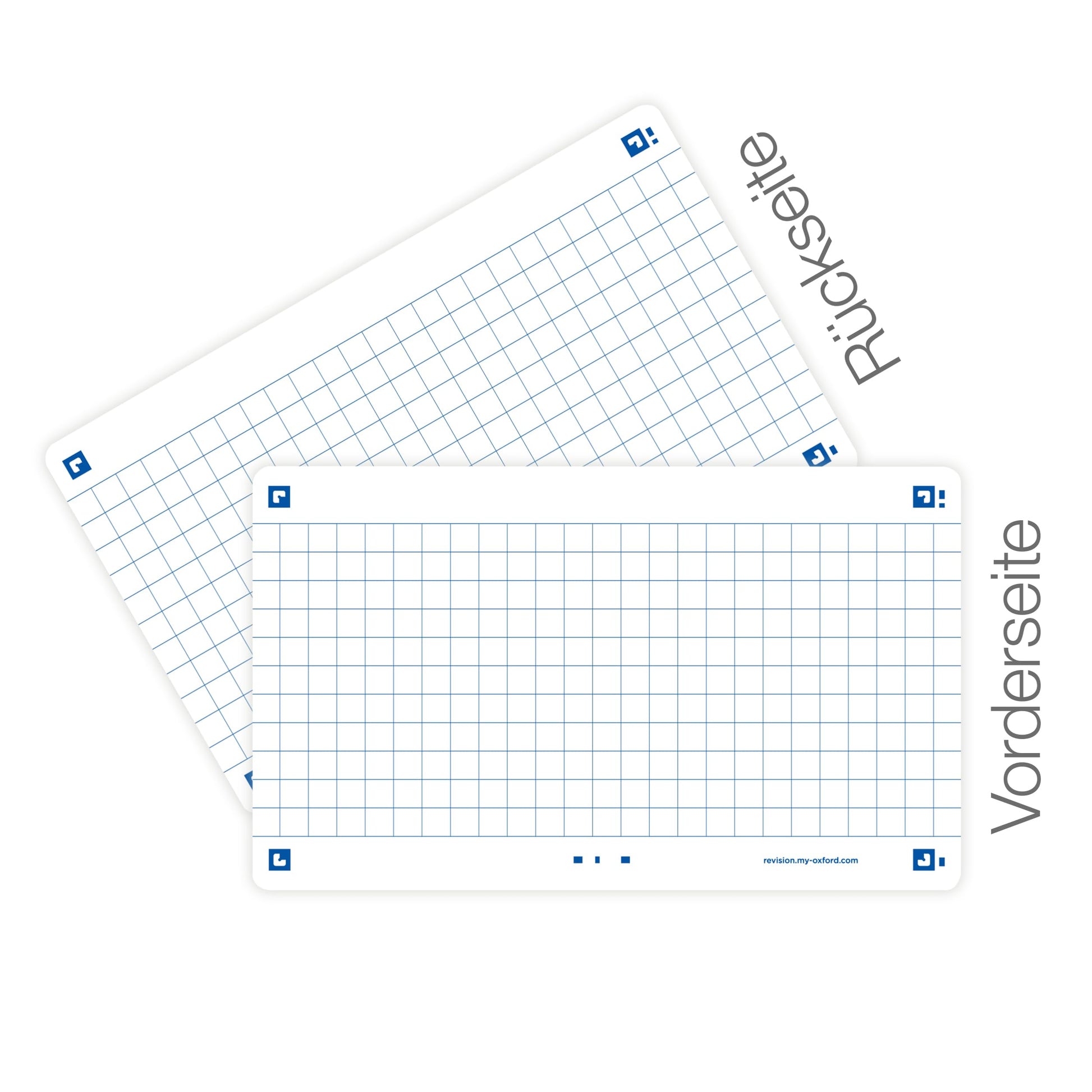 Oxford Flash 2.0 Pack of 80 Flash Cards Size 7, 5 x 12.5 cm Small Squares Double-Sided – White