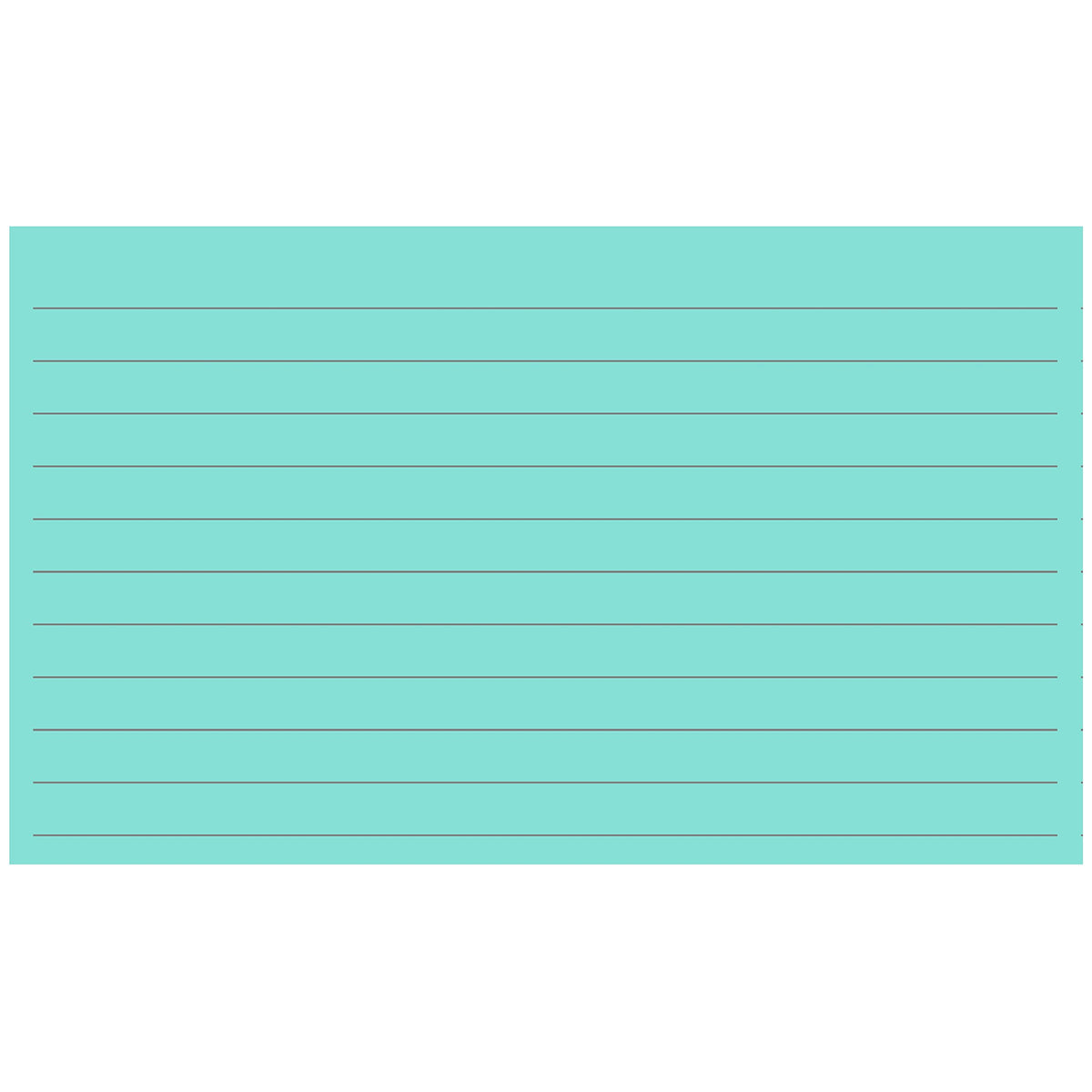 Colonial Cards: 150 Color Cardstock 3" x 5" Index Cards, Aqua, Lined Landscape Format