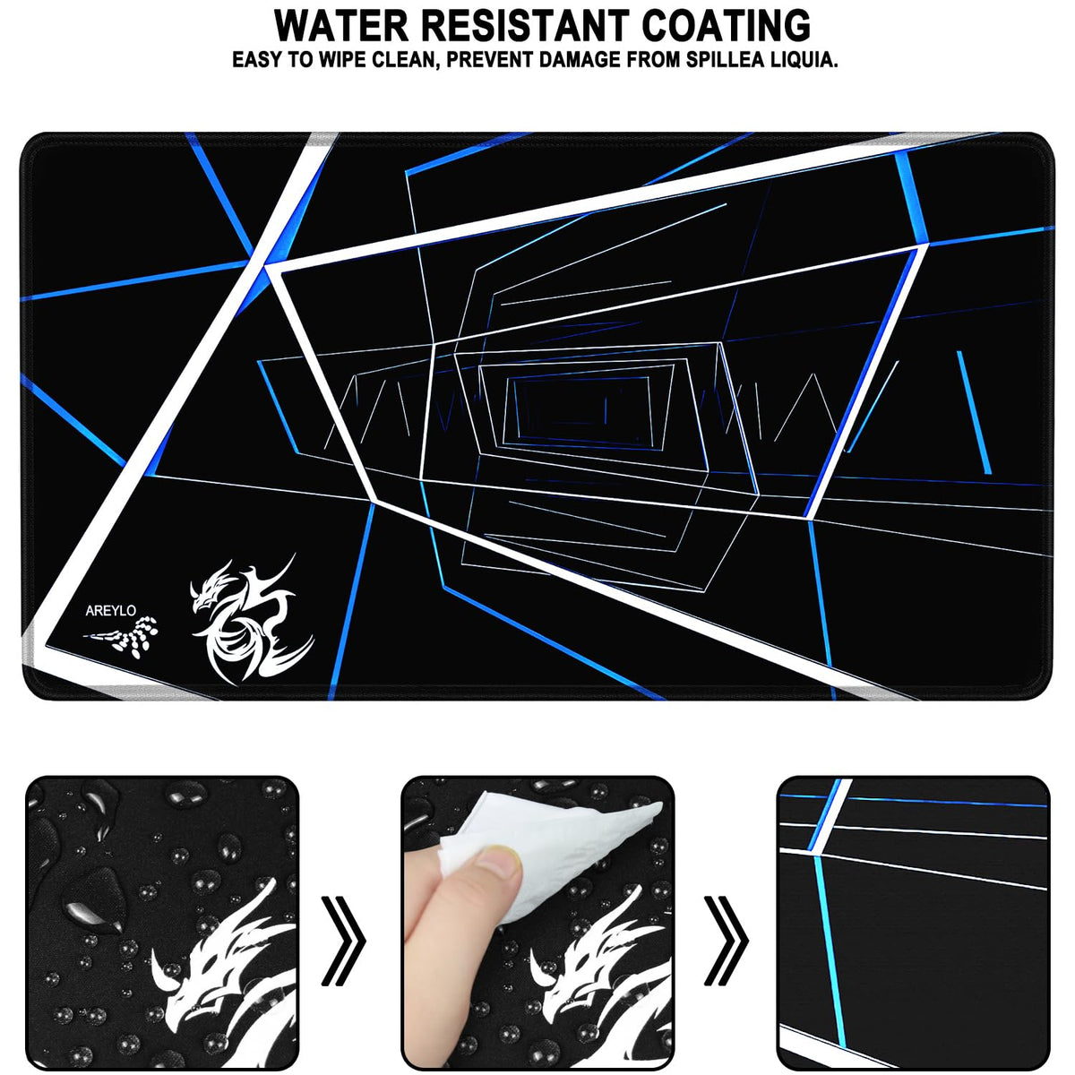 Gaming Mouse Pad Large, Waterproof Extra Large Mousepad with Stitched Edges, 31.5" x 15.7" Non-Slip