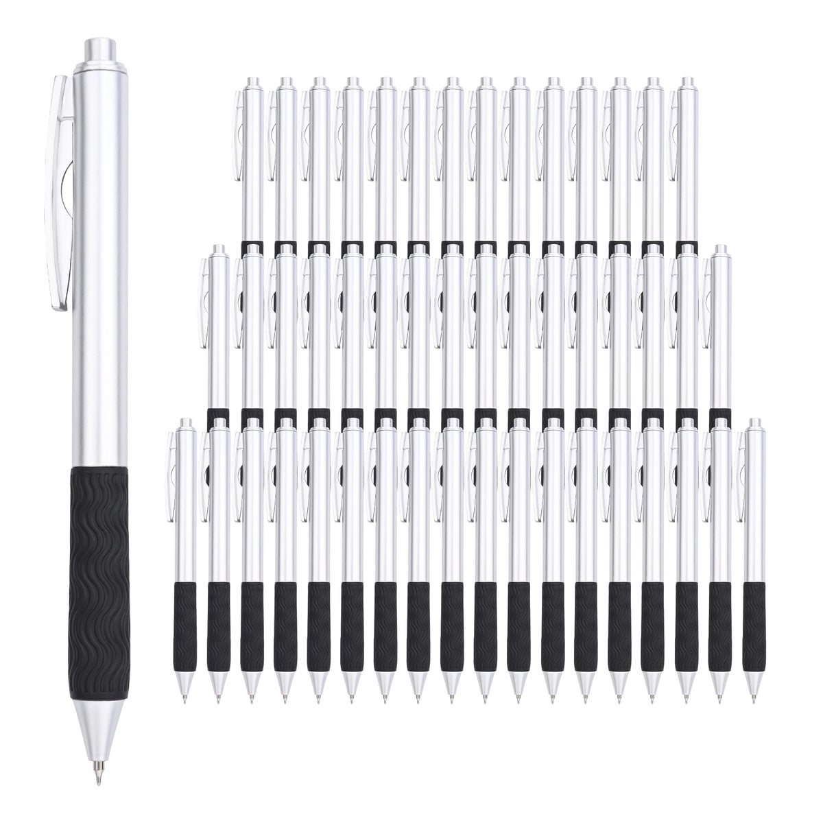 HZDIYAKE Bulk Black Pens, 50 Black ink Gel Pens,0.5 mm Fine Tip,Wholesale Fine Teacher Pens,Back to