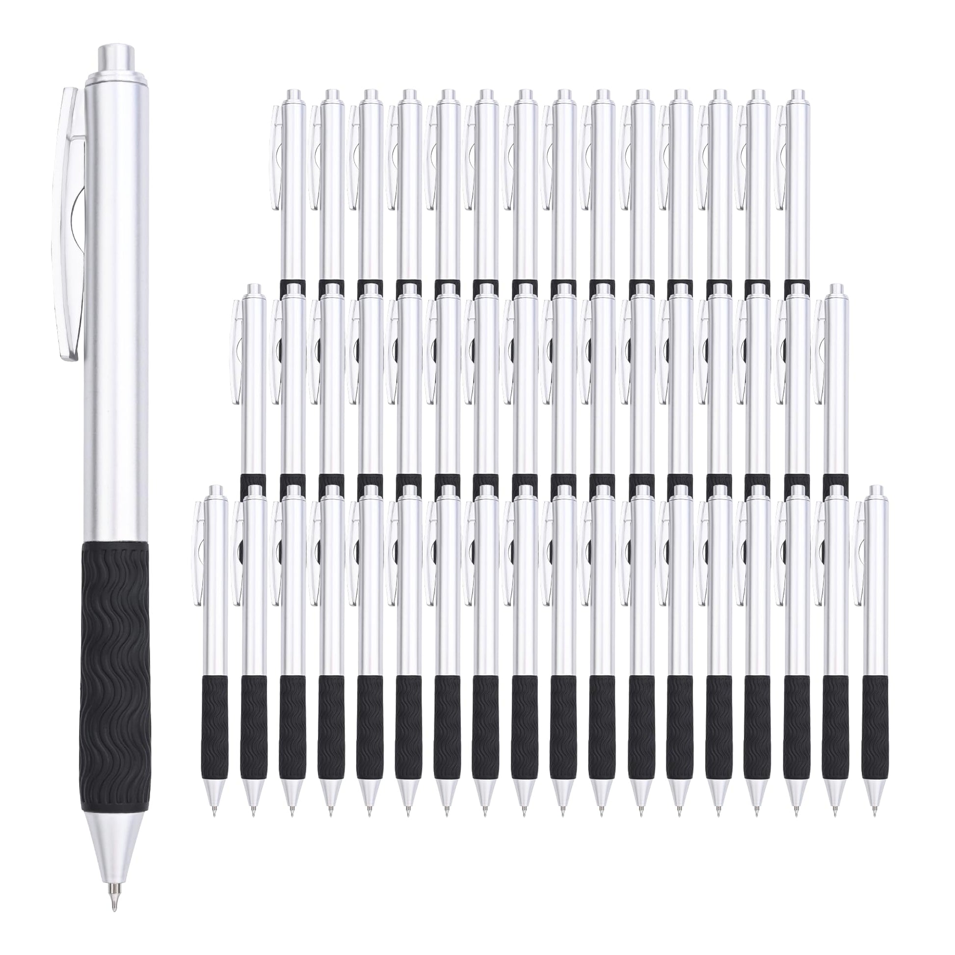 HZDIYAKE Bulk Black Pens, 50 Black ink Gel Pens,0.5 mm Fine Tip,Wholesale Fine Teacher Pens,Back to