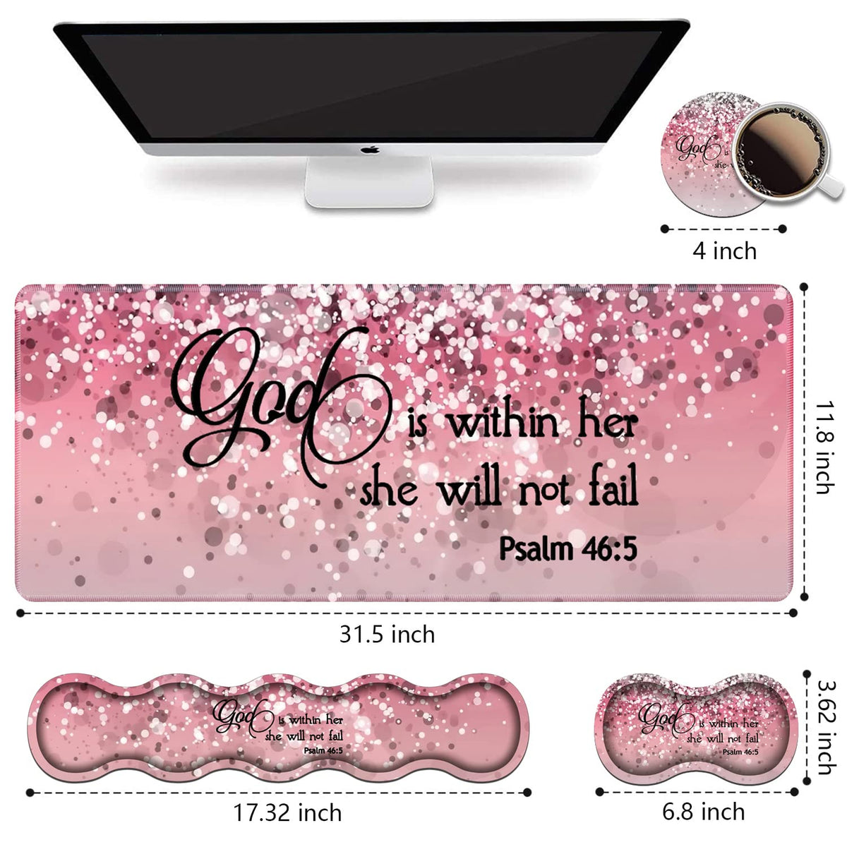 Ergonomic Keyboard Wrist Rest & Mouse Pad Wrist Rest Set,Large XXL Gaming Desk Mat 31.5"x