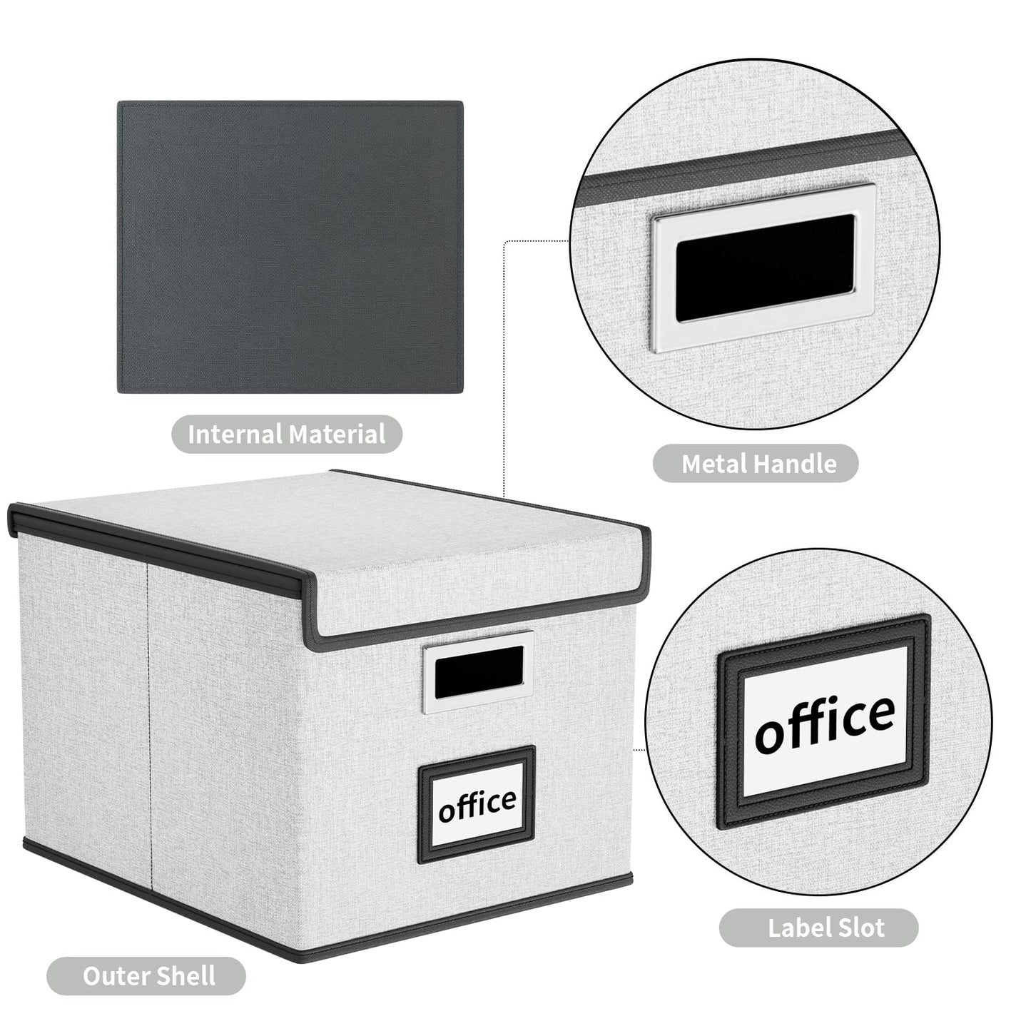 Huolewa File Organizer Box with Lids, Collapsible File Folder Organizer
