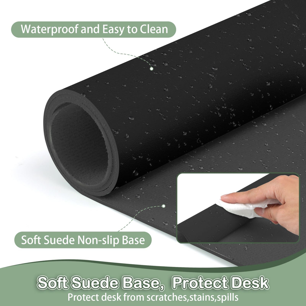 Boutilon Leather Desk Pad Protector,Non-Slip Mouse Pad,Laptop Desk Pad,Office Mouse Mat,Waterproof