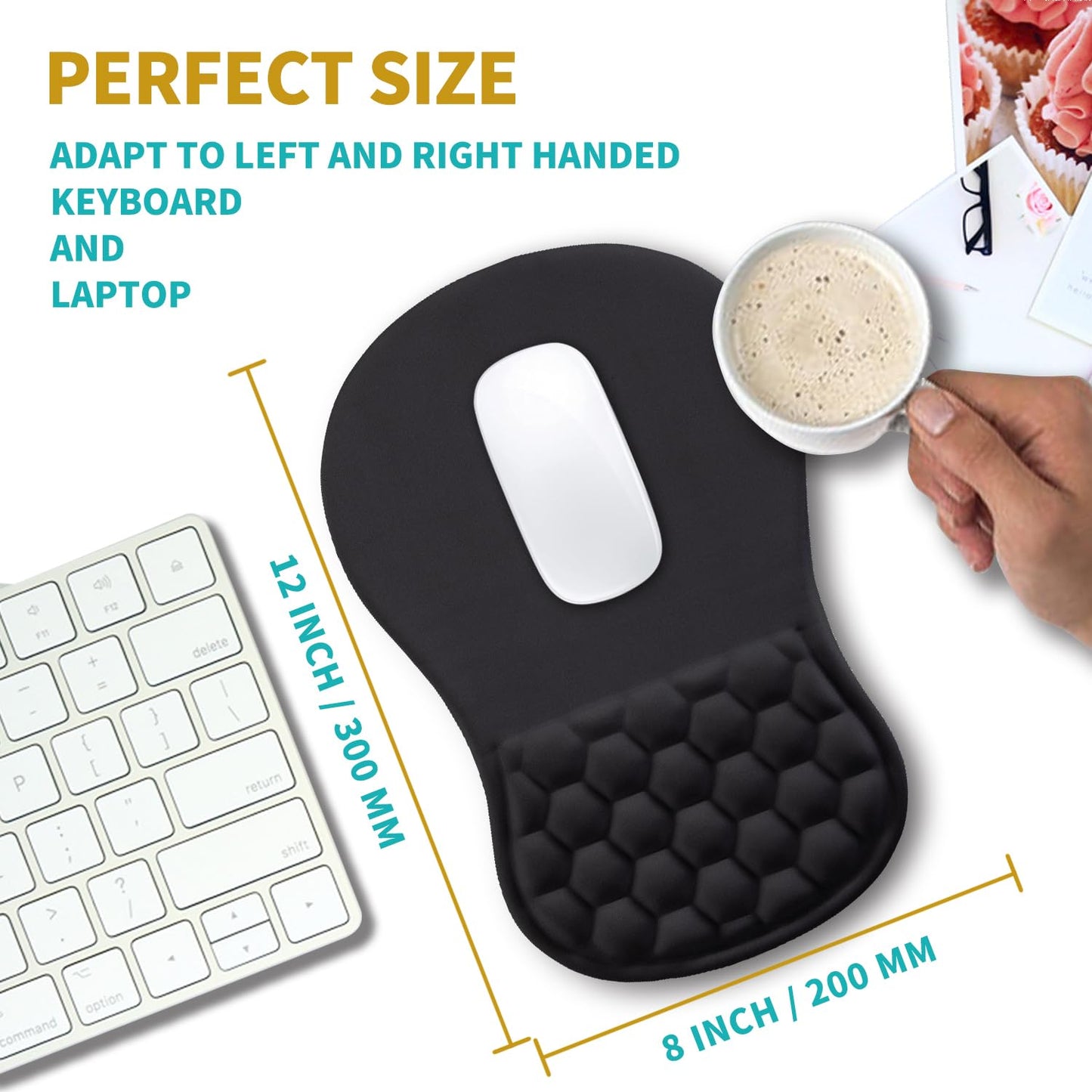Hokafenle Ergonomic Mouse Pad Wrist Support, Wrist Rest Mousepad for Carpal Tunnel Pain Relief with