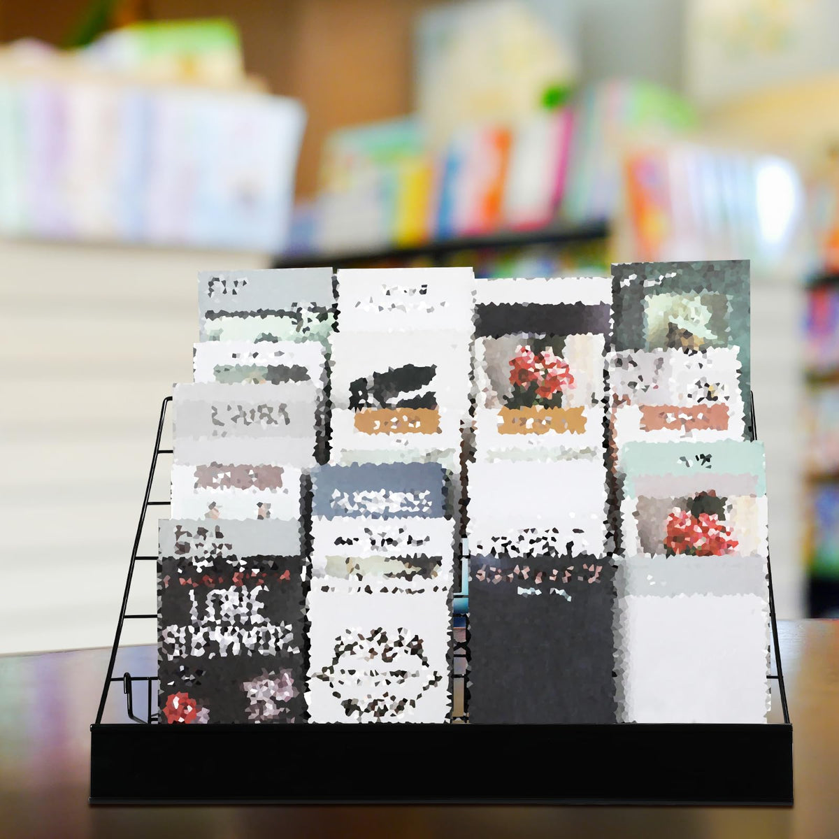 Queekay 6 Tier Wire Countertop Rack black Comic Book Holders Wide Wire Magazine Rack Tabletop
