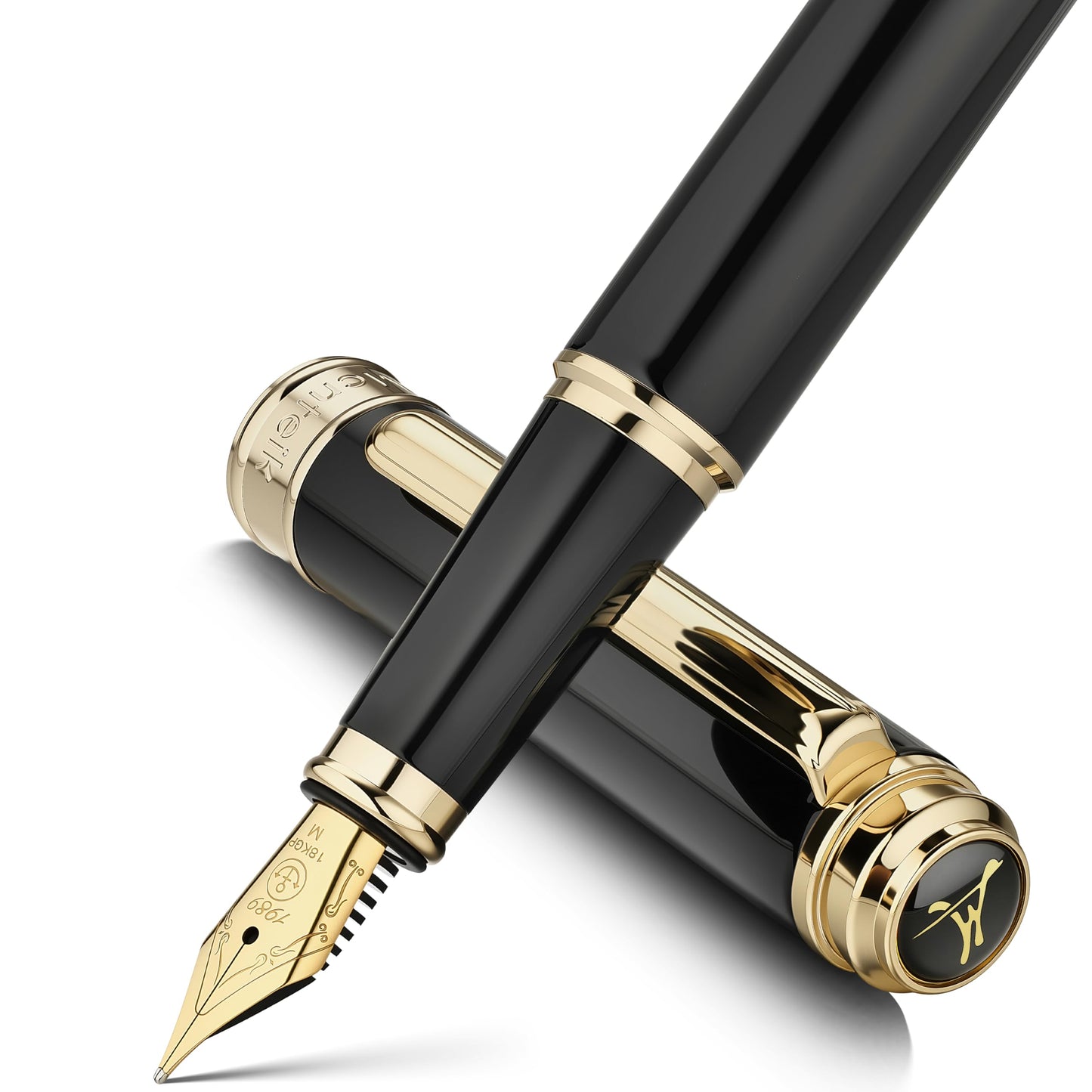 MCNTEIK 317 Fountain Pen,Stunning Luxury Piano Lacquer,18K Gilded Nib(Medium),Gorgeous 24K Gold