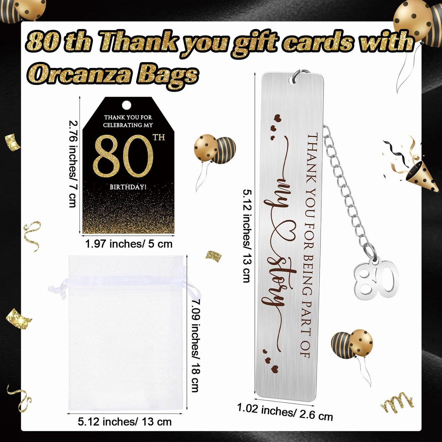 Sinload 25 Sets Birthday Favors for Guests 25 Thanks for Coming Ballpoint Pens 25 Metal Bookmarks