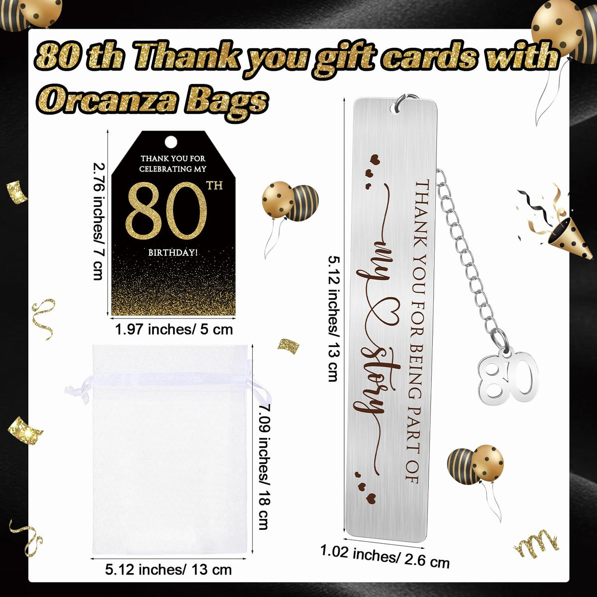 Sinload 25 Sets Birthday Favors for Guests 25 Thanks for Coming Ballpoint Pens 25 Metal Bookmarks