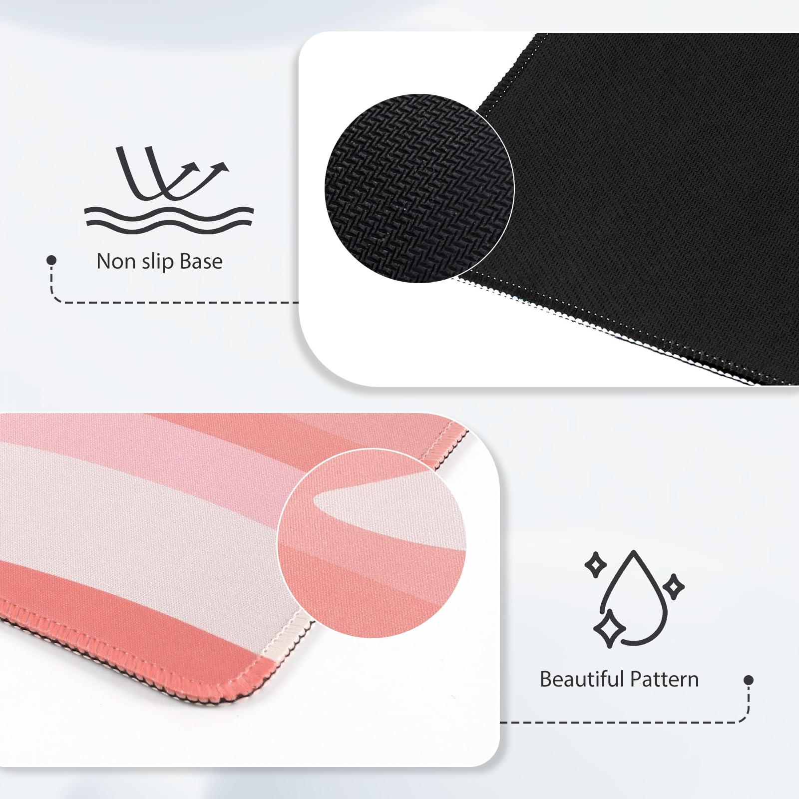 iCasso Desk Pad,Desk Matt for Desktop,Cute Mouse Pad,Pink Topographic