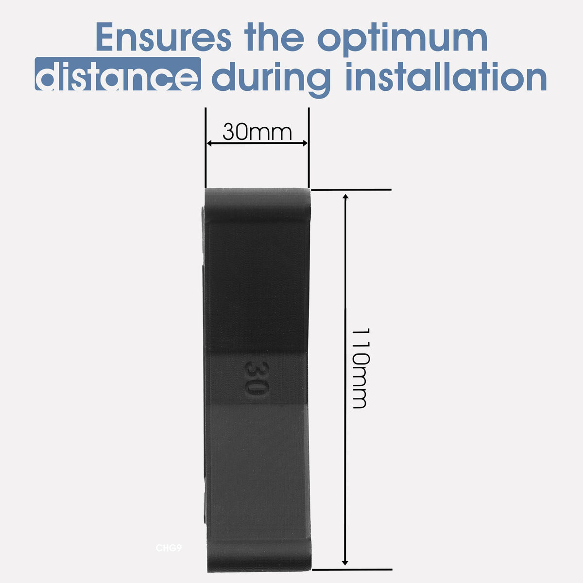 3IDEE Universal VESA Spacer - 30mm Distance - Monitor Mount Adapter 75x75 mm - Compatible with Many