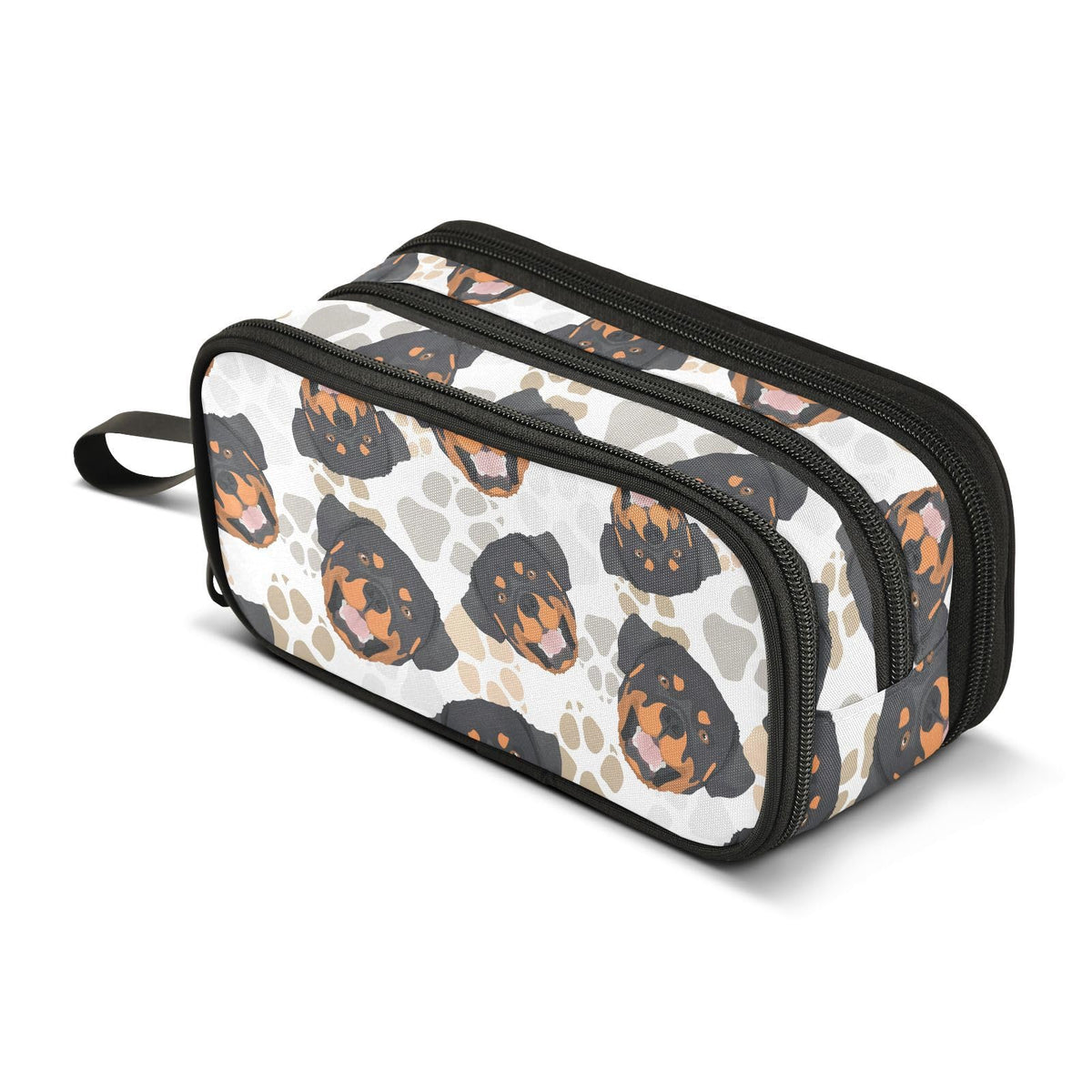 Sletend Pencil Case Rottweiler Dog 3 Compartments Pencil Pouch