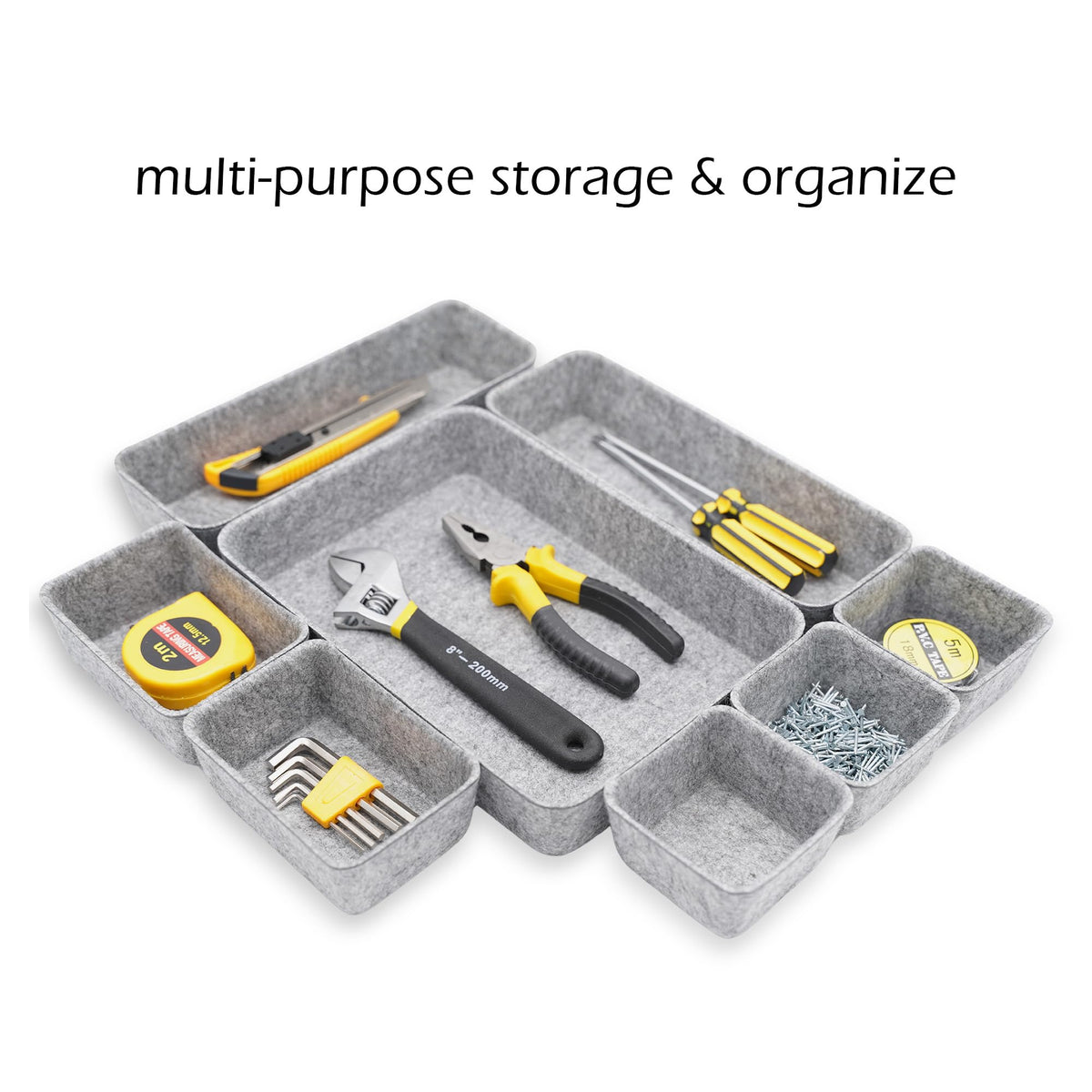 Welaxy Desk Drawer organizers tray Felt storage bins aesthetics room décor for home office dorm