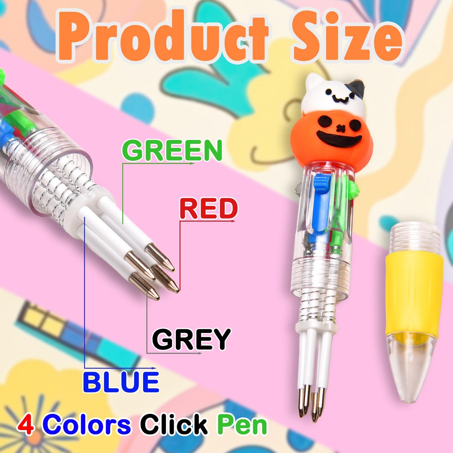 BIMORITA 100Pcs Mini Multicolor Pens in One 4-in-1, Cute Pens Bulk for Party Favors and Birthdays