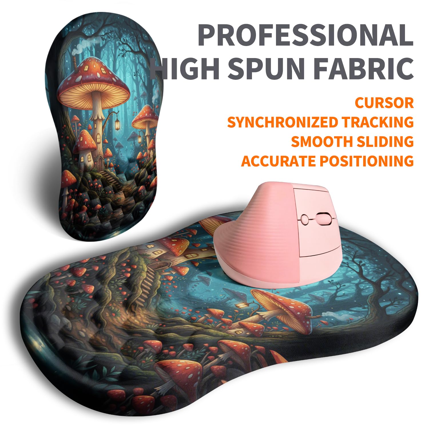 Armanza Ergonomic Joint Wrist Support Mouse Pad with Memory Foam Cushion Massage Bump, Carpal