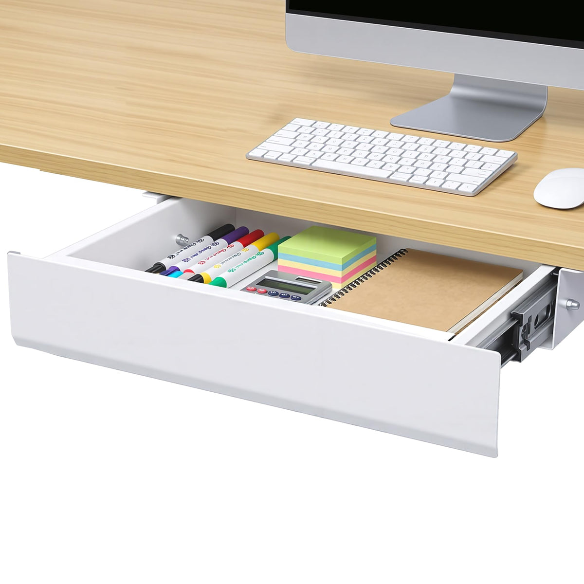 FLEXISPOT Under Desk Drawer, Steel Drawer for Desk Slide-out, Under table Mounted Drawer, Standing