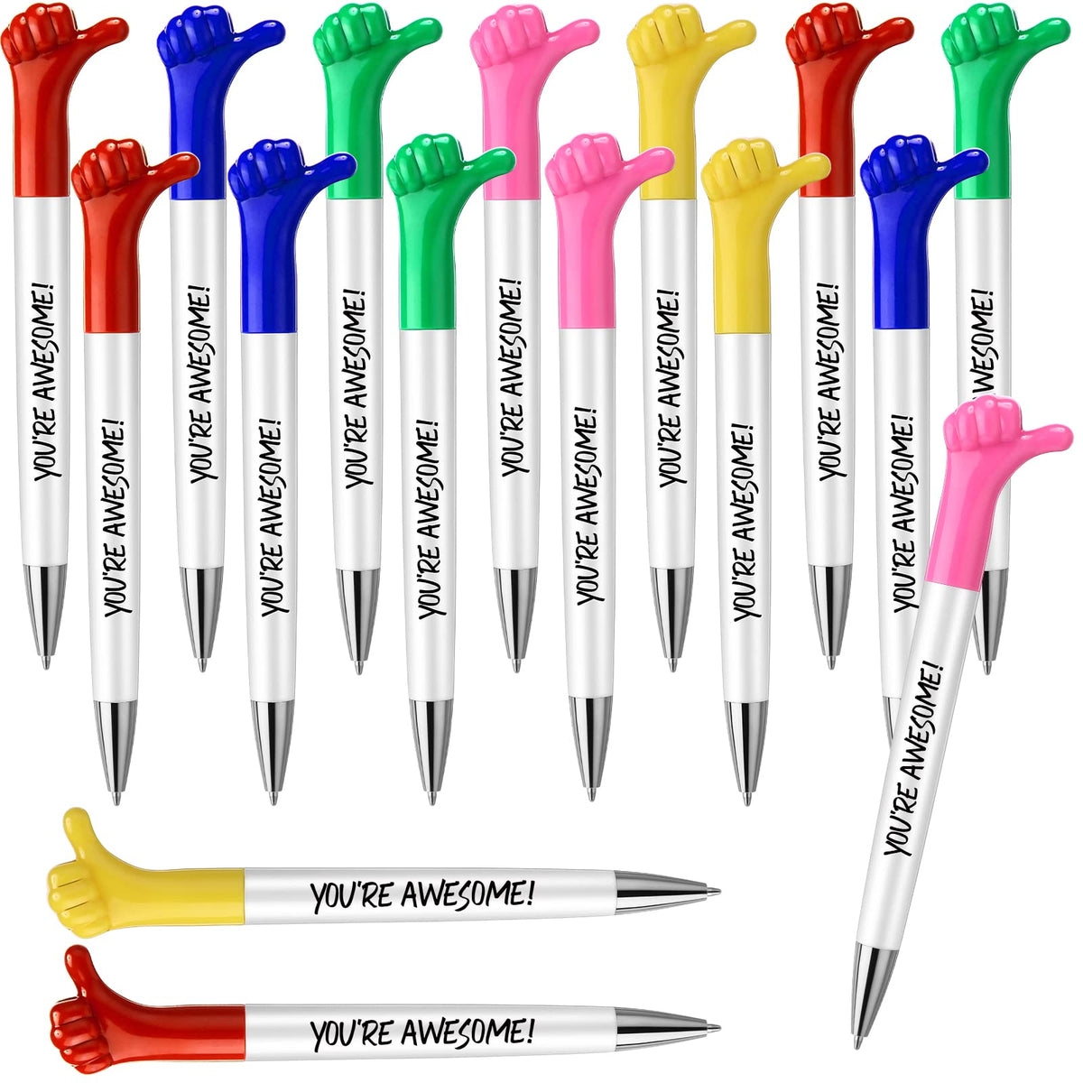 Fumete 100 Pcs You're Awesome Thumbs up Pens Thank You Gifts Inspirational Quotes Fun Employee