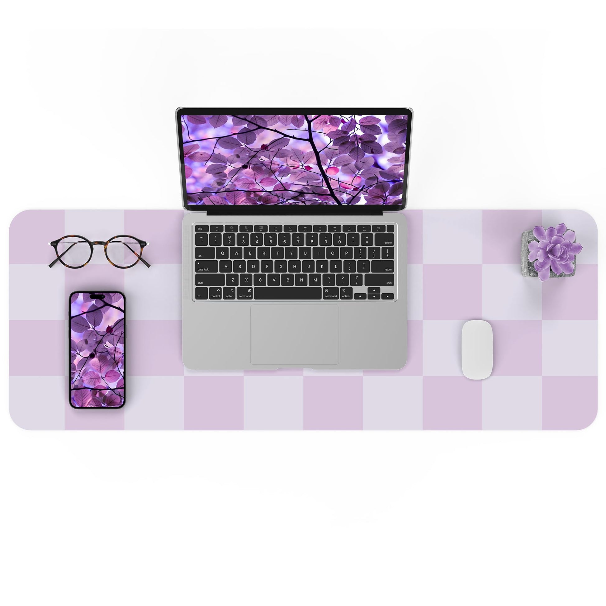 AFIING Purple Desk Mat 31.5" x 12", Leather Desk Pad