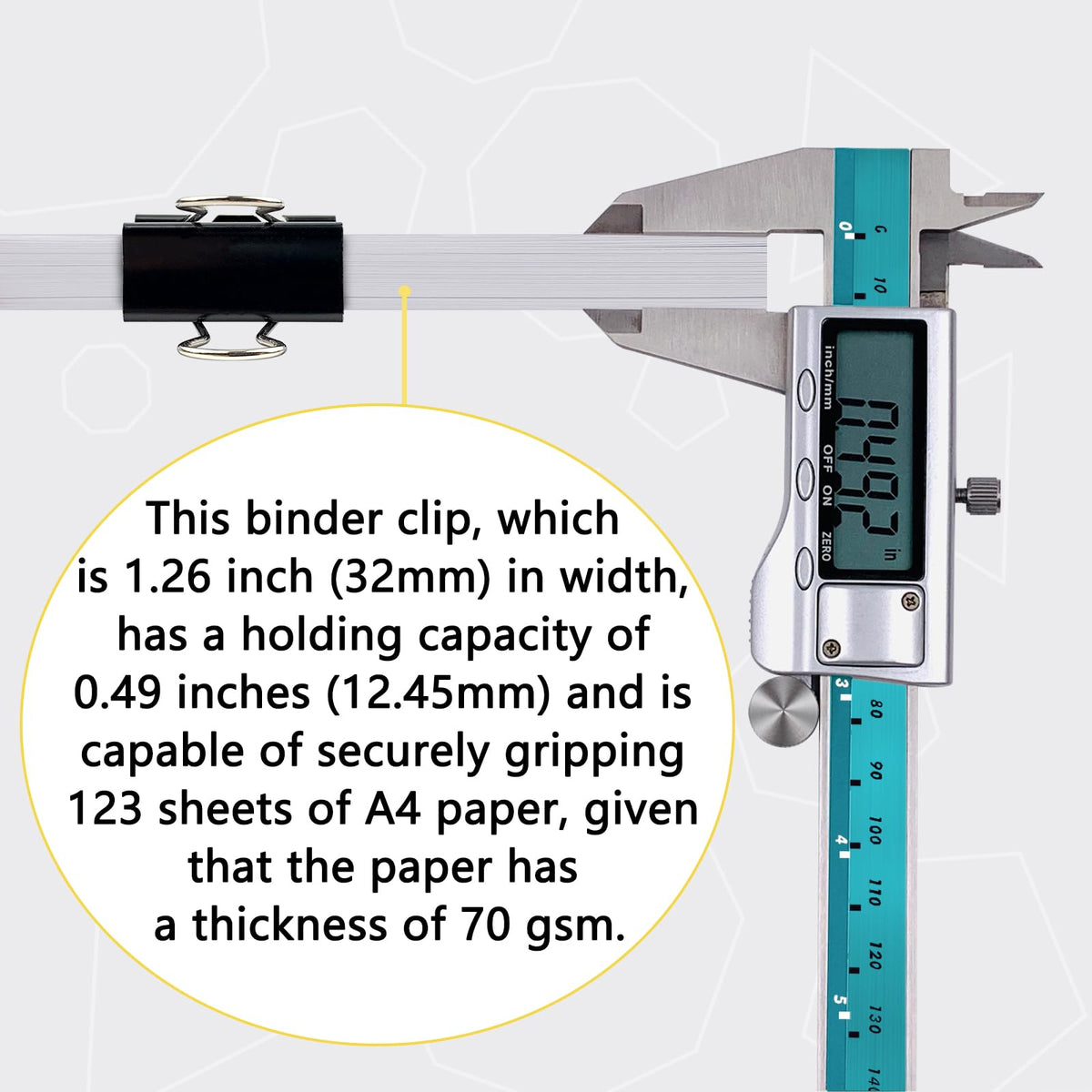Ykimok 40Pcs Medium Binder Clips, 1.25 inch(32mm), Paper Clamps Medium Size for Office Supplies